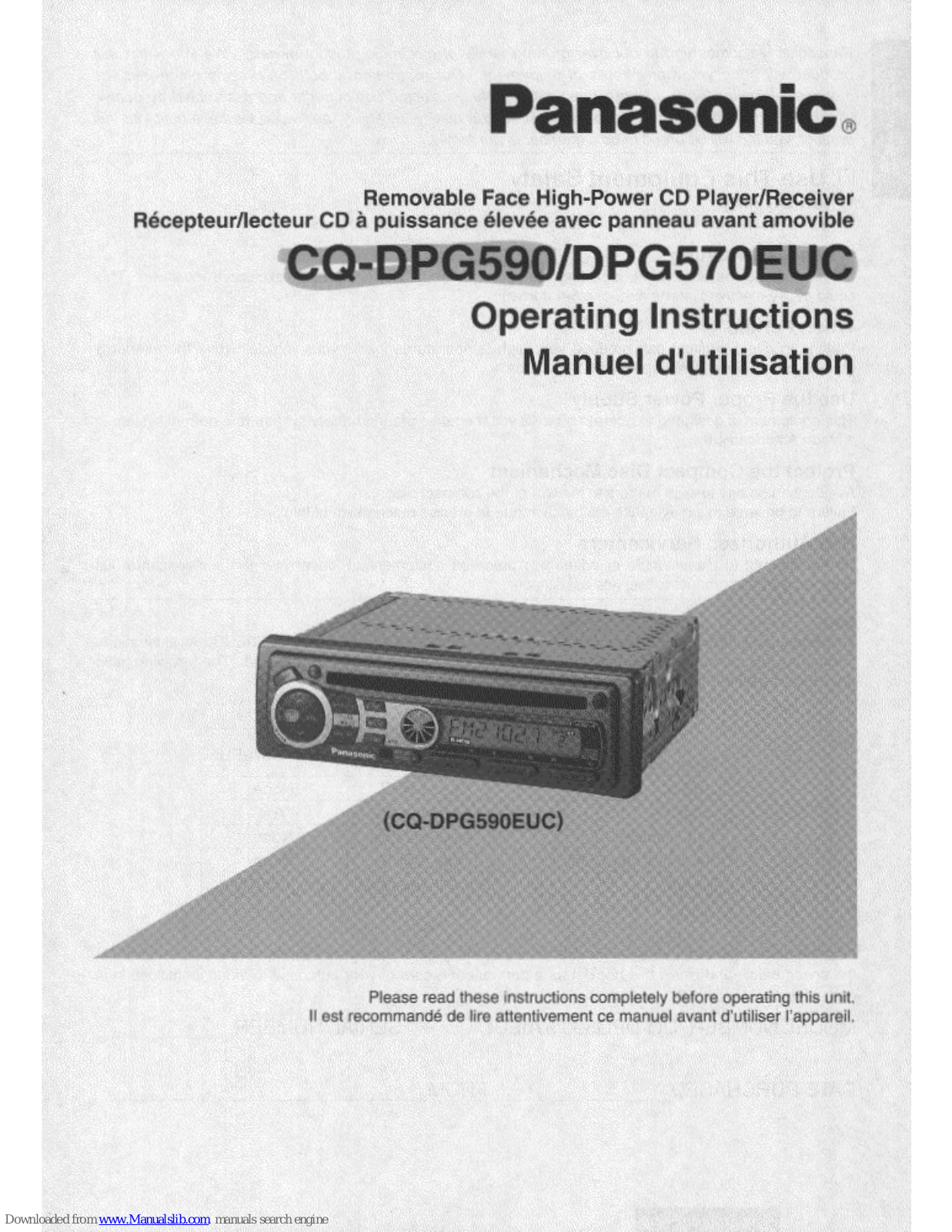 Panasonic CQ-DPG570, CQ-DPG590, CQ-DPG570euc Operating Manual - ManualMachine.com