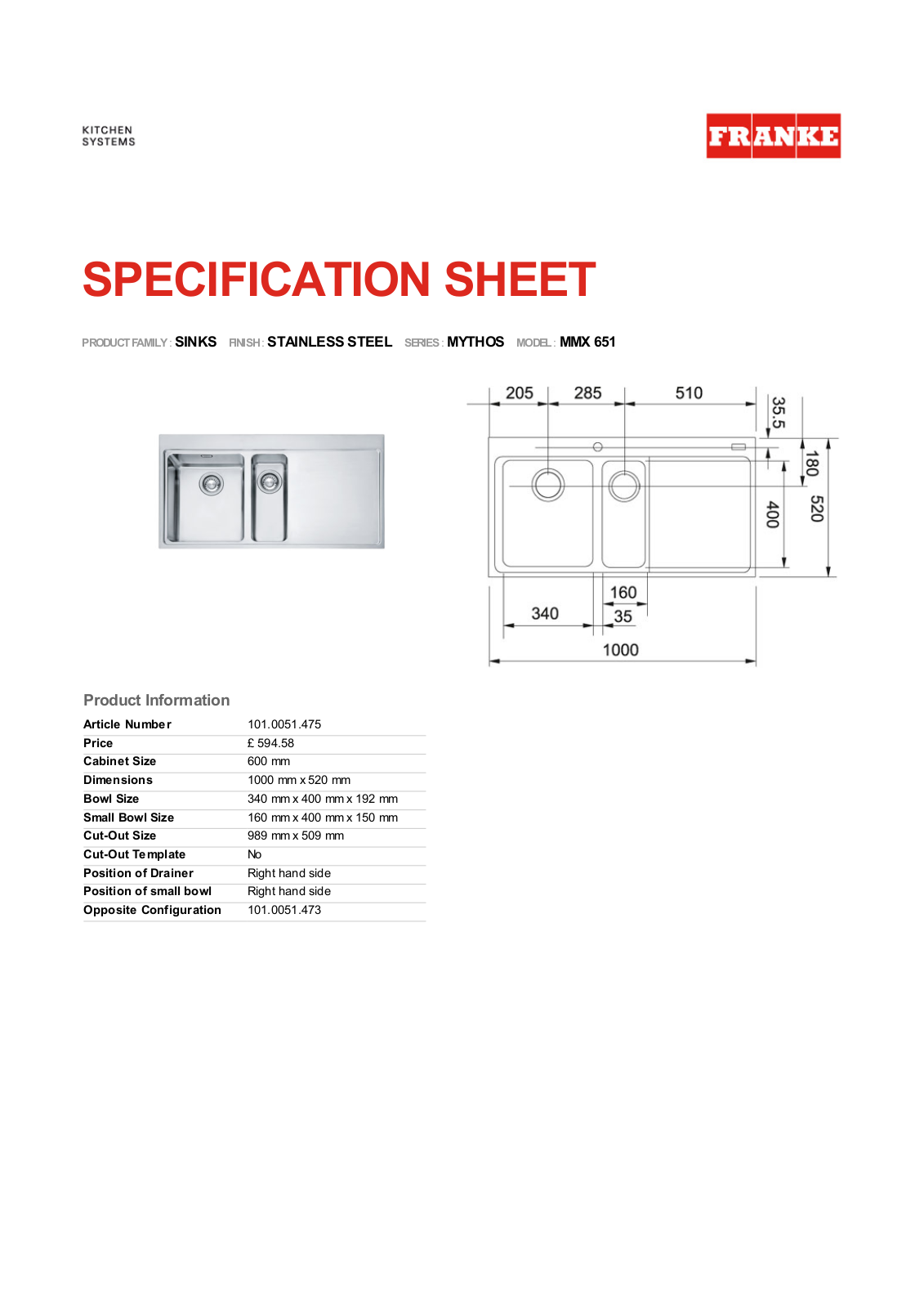 Franke Foodservice MMX 651 User Manual