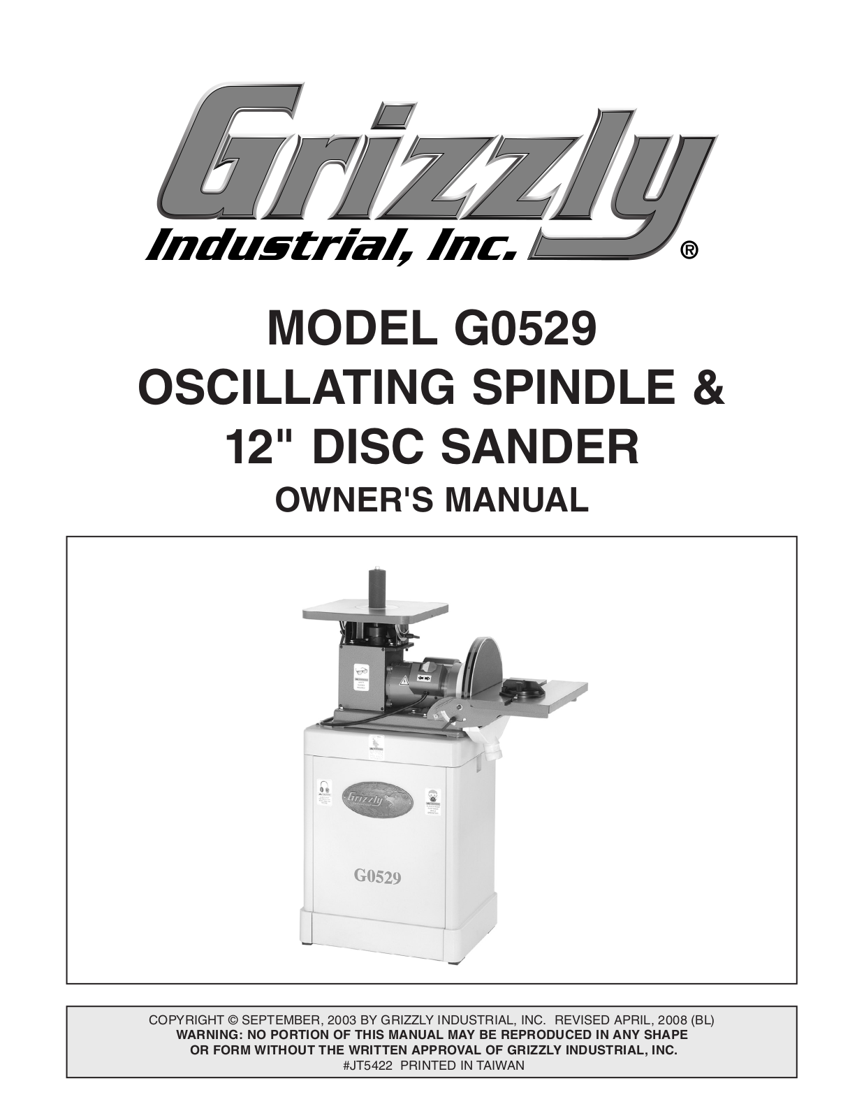 Grizzly G0529 User Manual