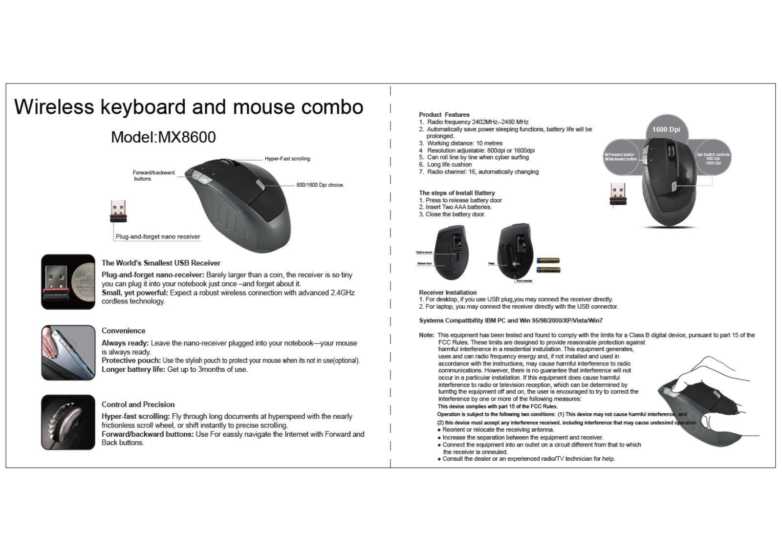 ATEK MX8600 User Manual