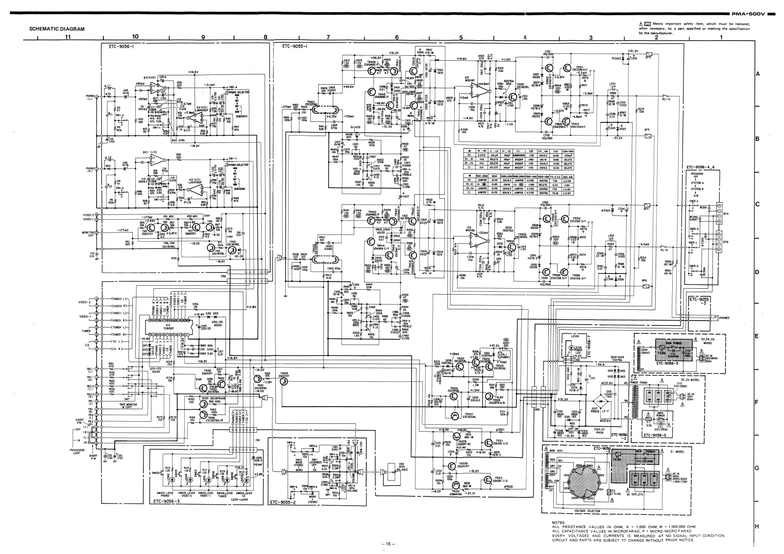 Denon PMA-500v Schematic