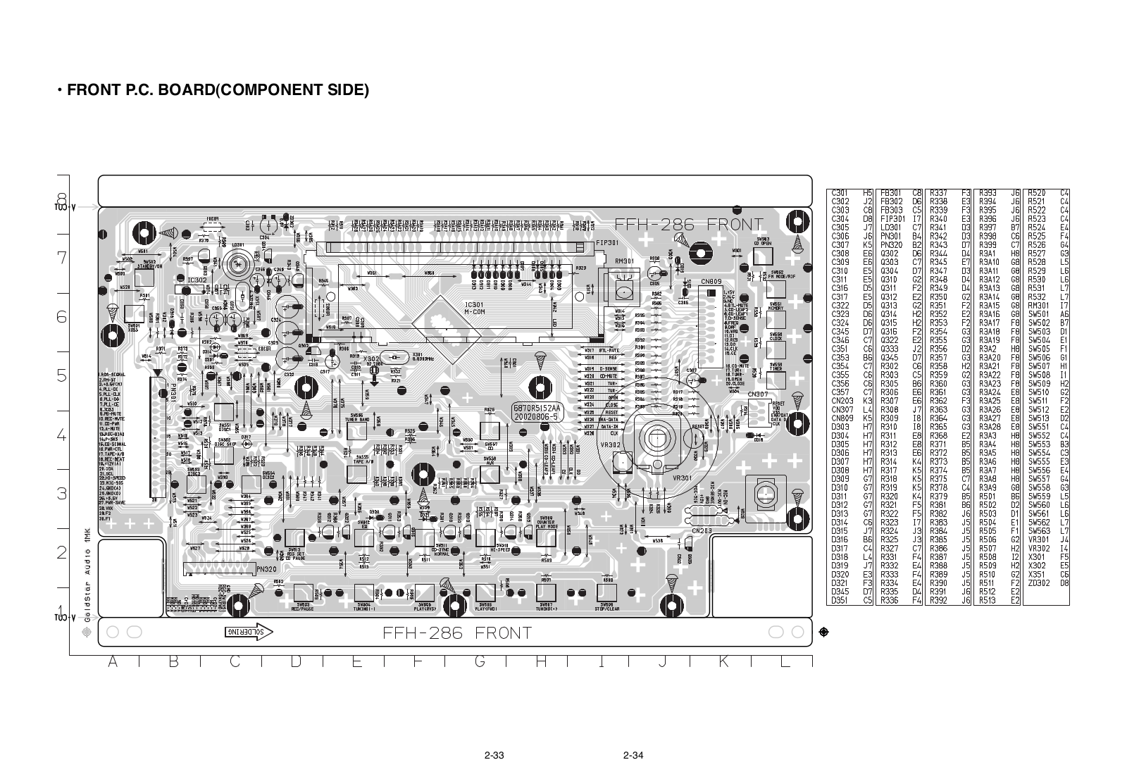 Goldstar FFH-286AX Service Manual FRONT