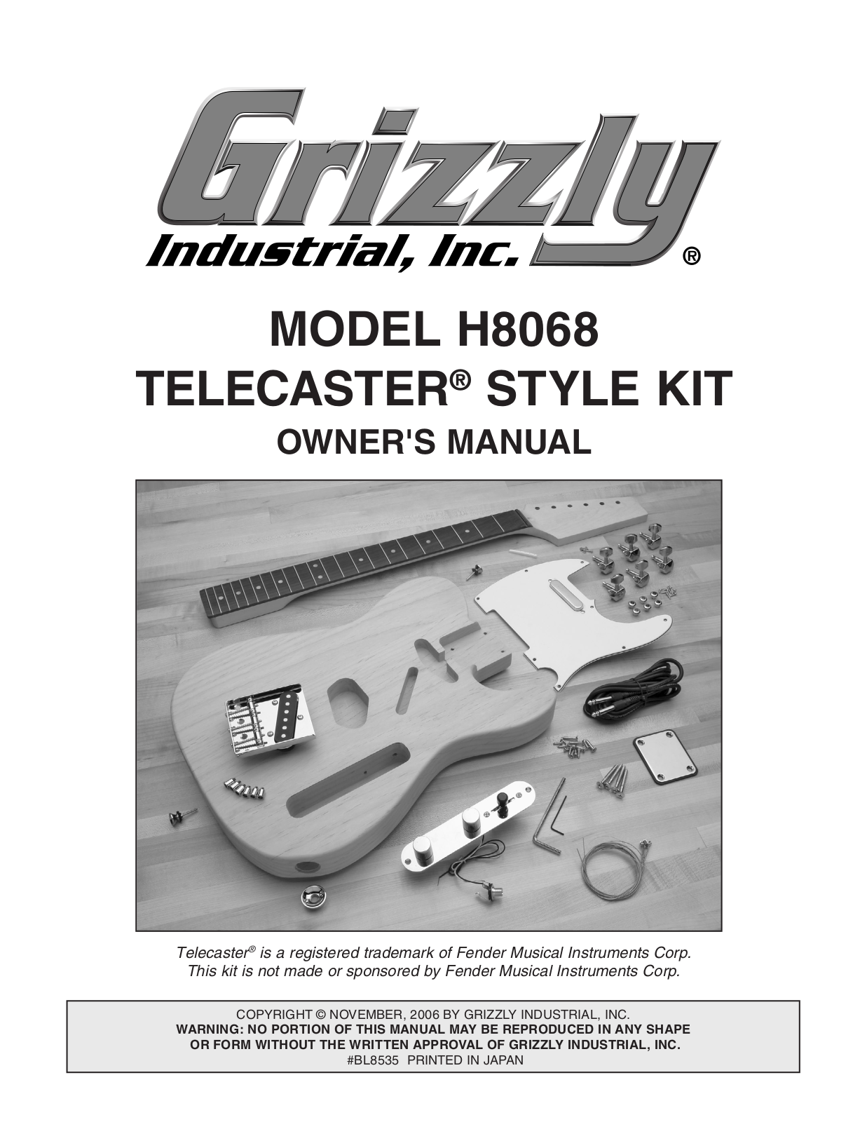 Grizzly H8068 User Manual