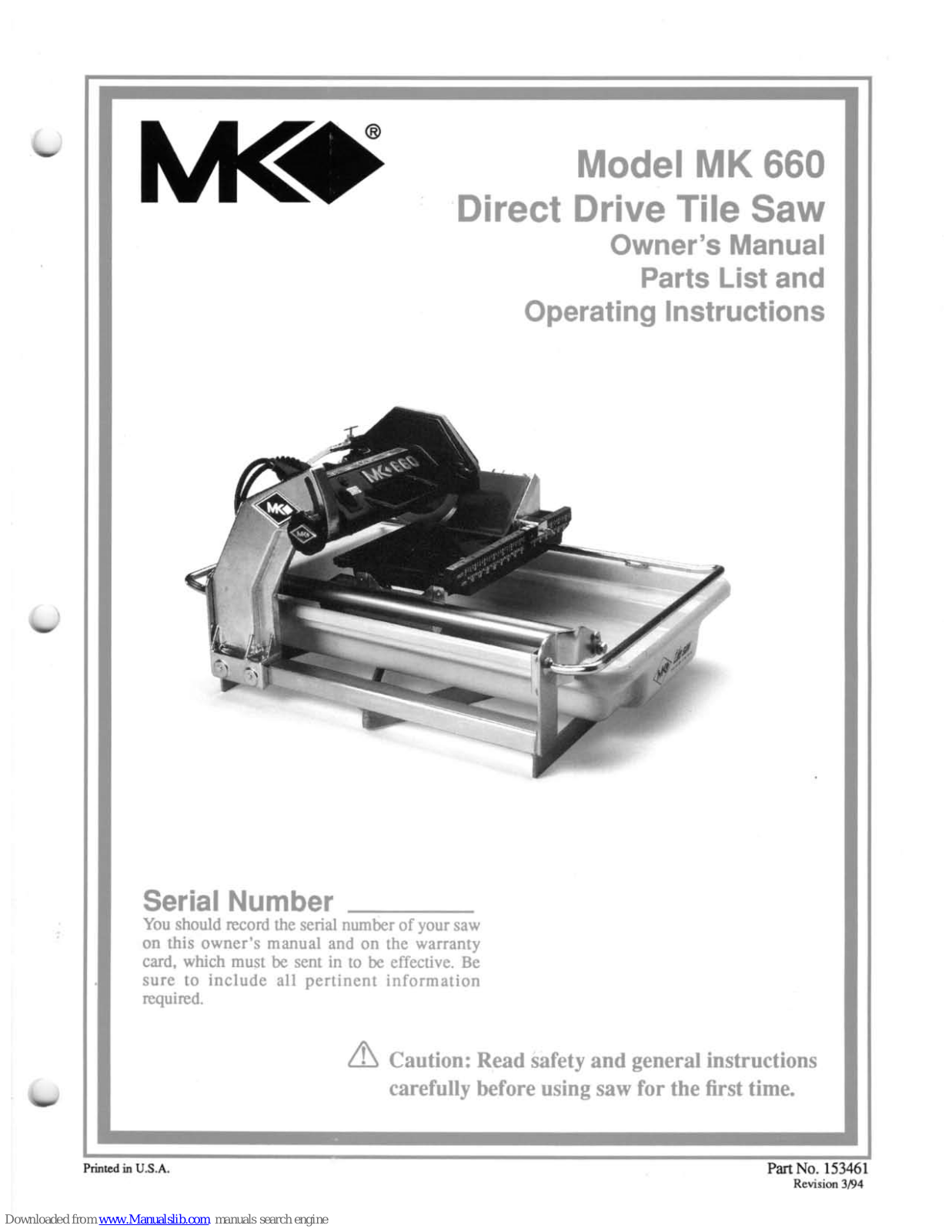 MK 660 Owner's Manual