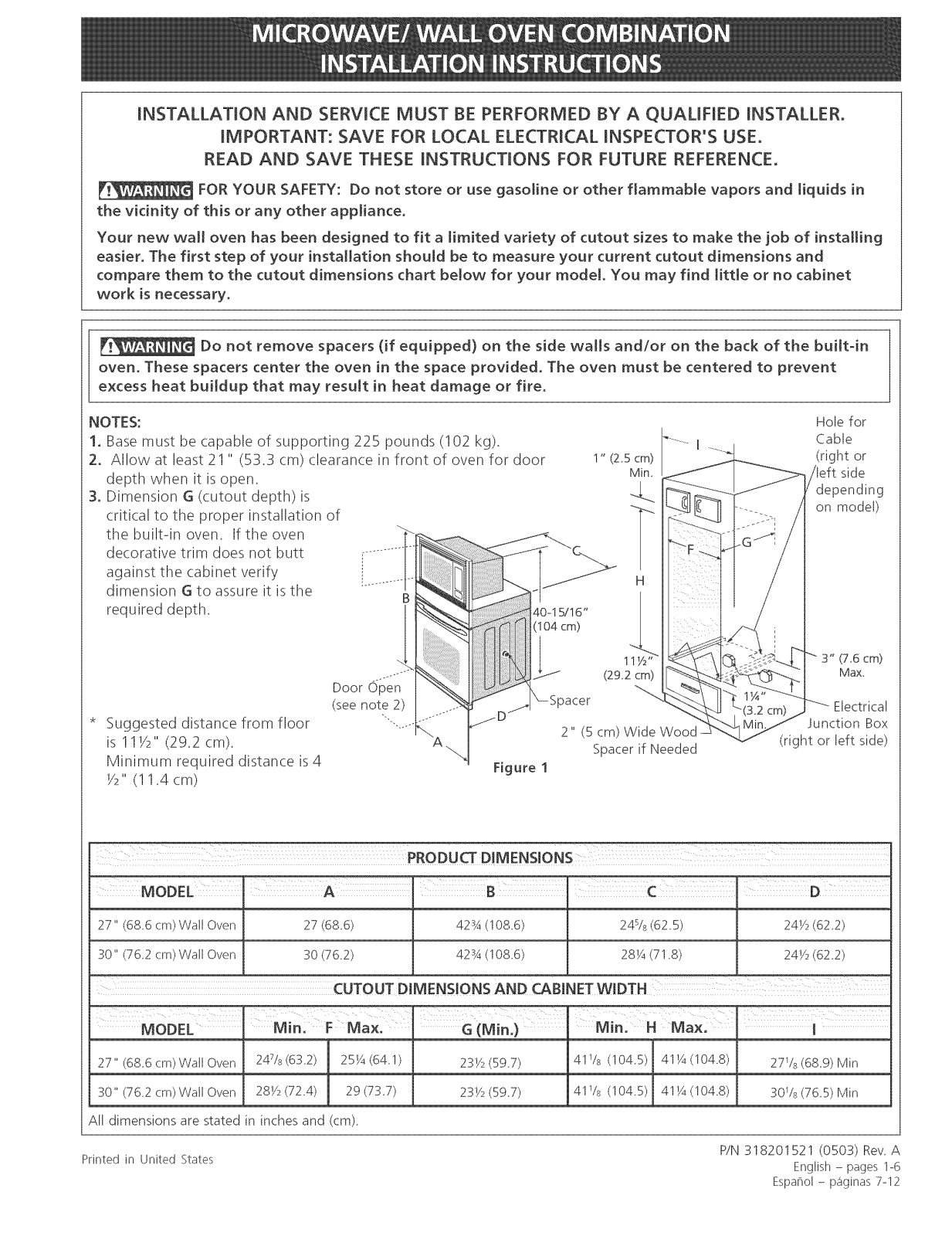 Frigidaire GLEB27M9EBA, GLEB27M9EBB, GLEB27M9EQA, GLEB27M9EQB, GLEB27M9ESA Installation Guide - ManualMachine.com