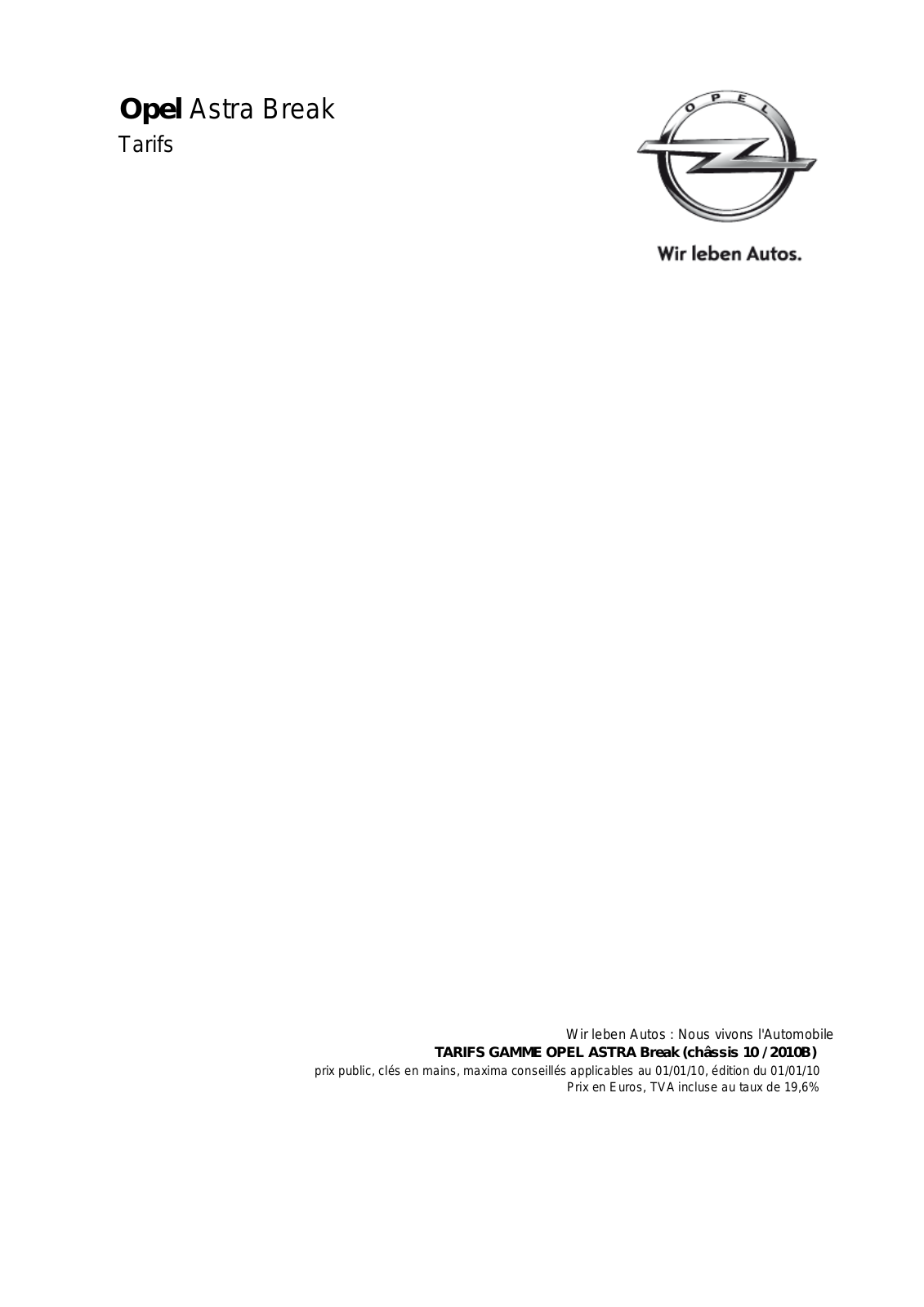 Opel ASTRA BREAK User Manual