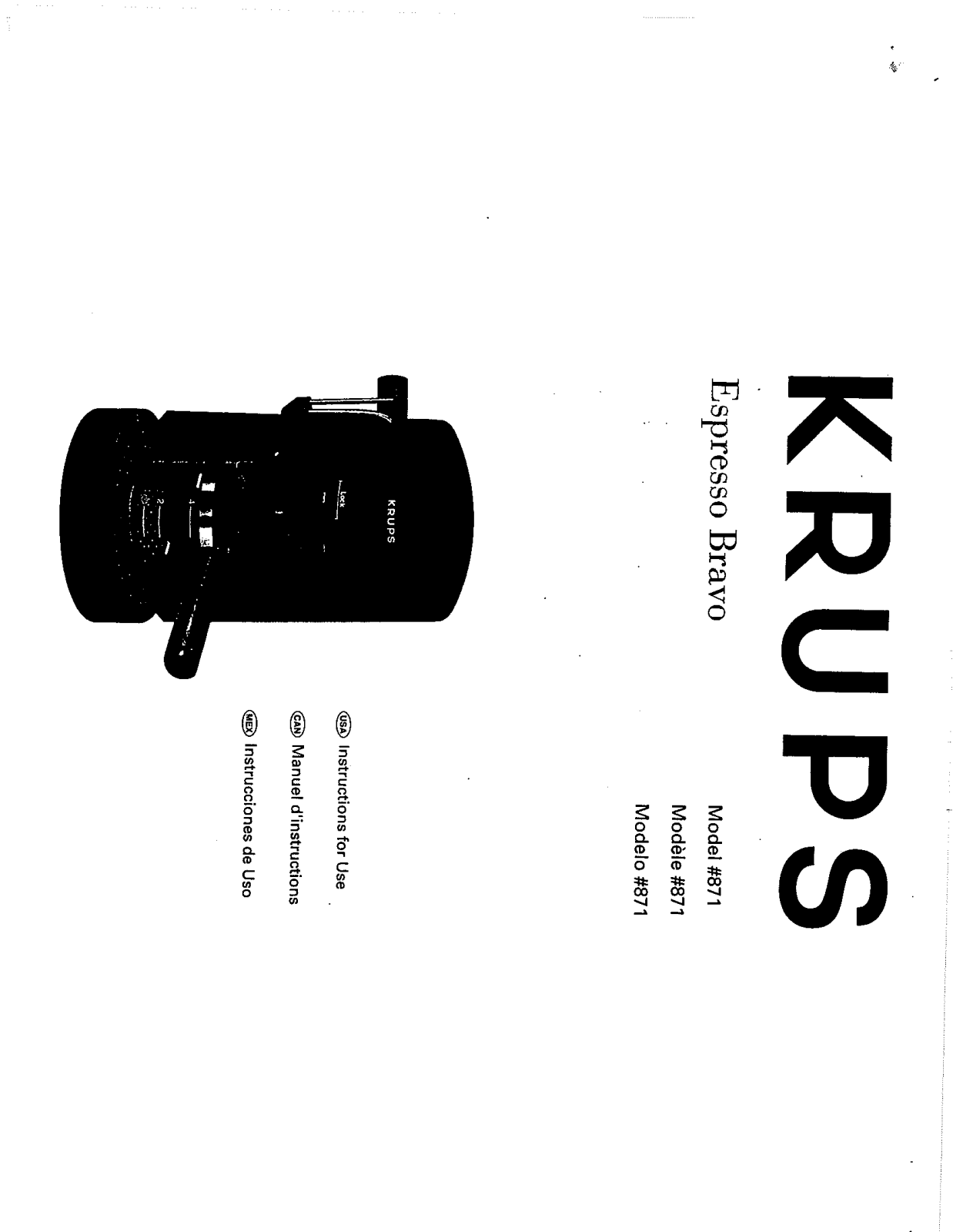 Krups ESPRESSO BRAVO User Manual