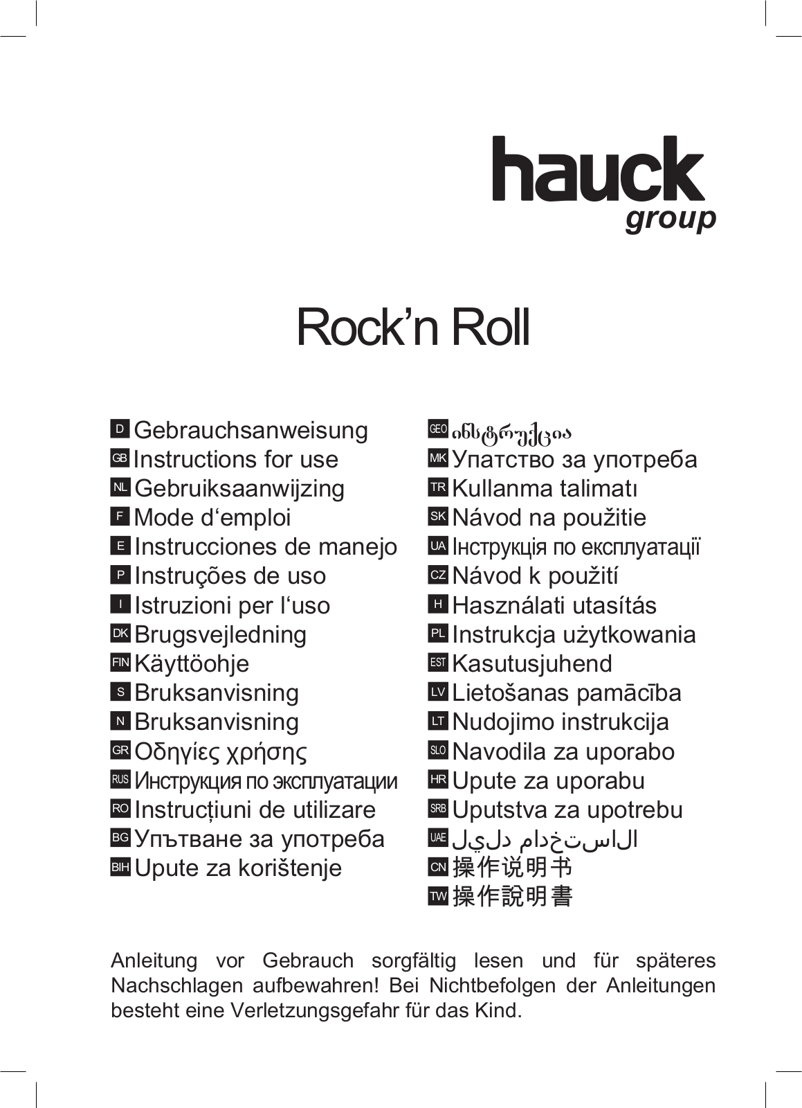 HAUCK ROCK N ROLL User Manual