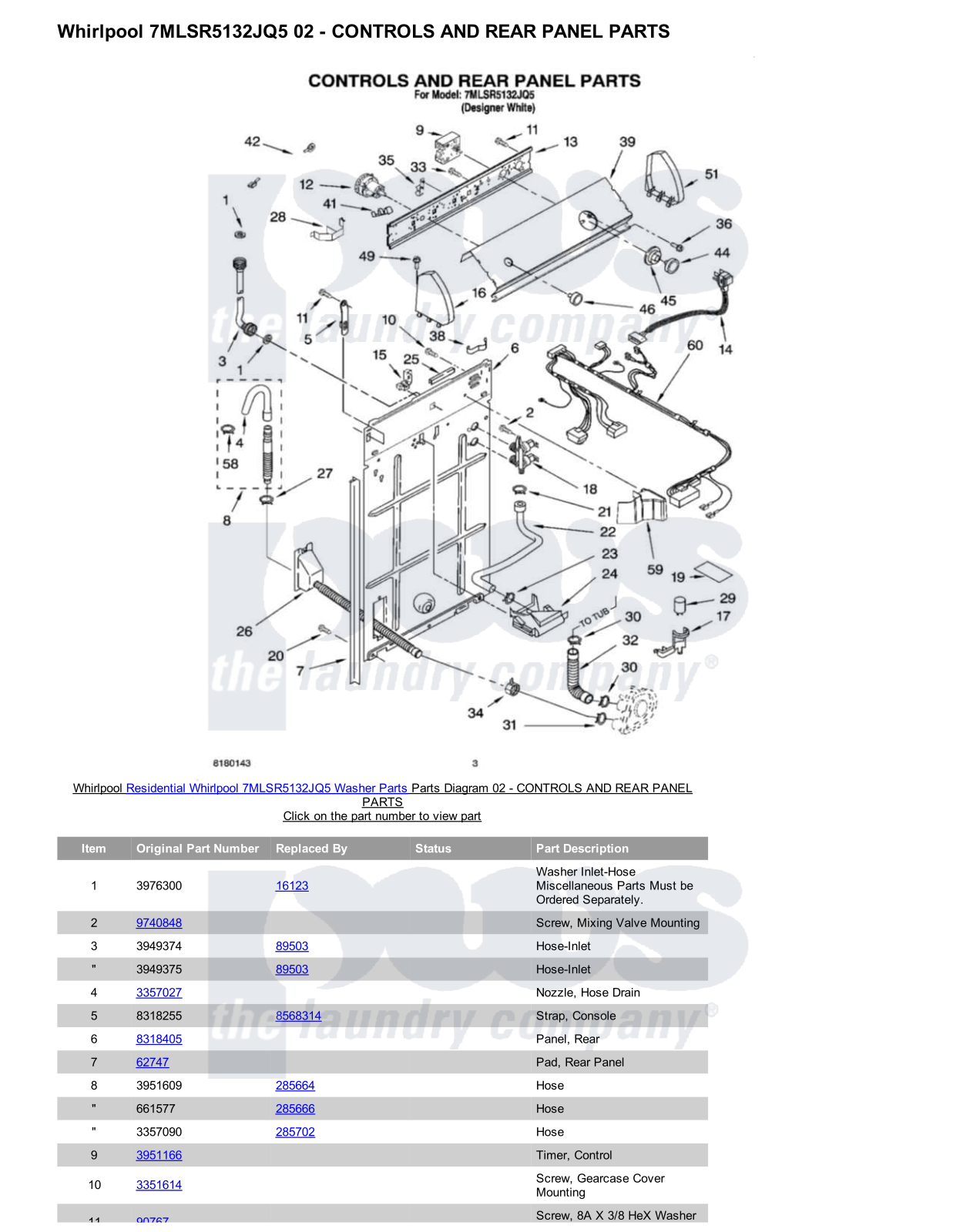 Whirlpool 7MLSR5132JQ5 Parts Diagram