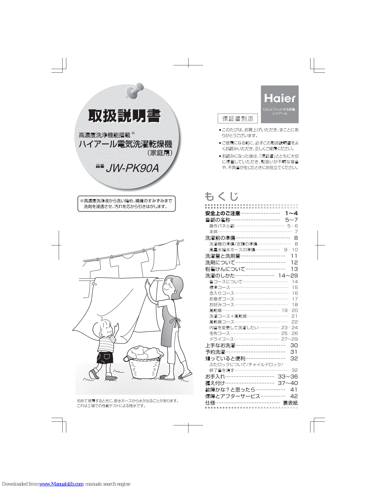 Haier JW-PK90A User Manual