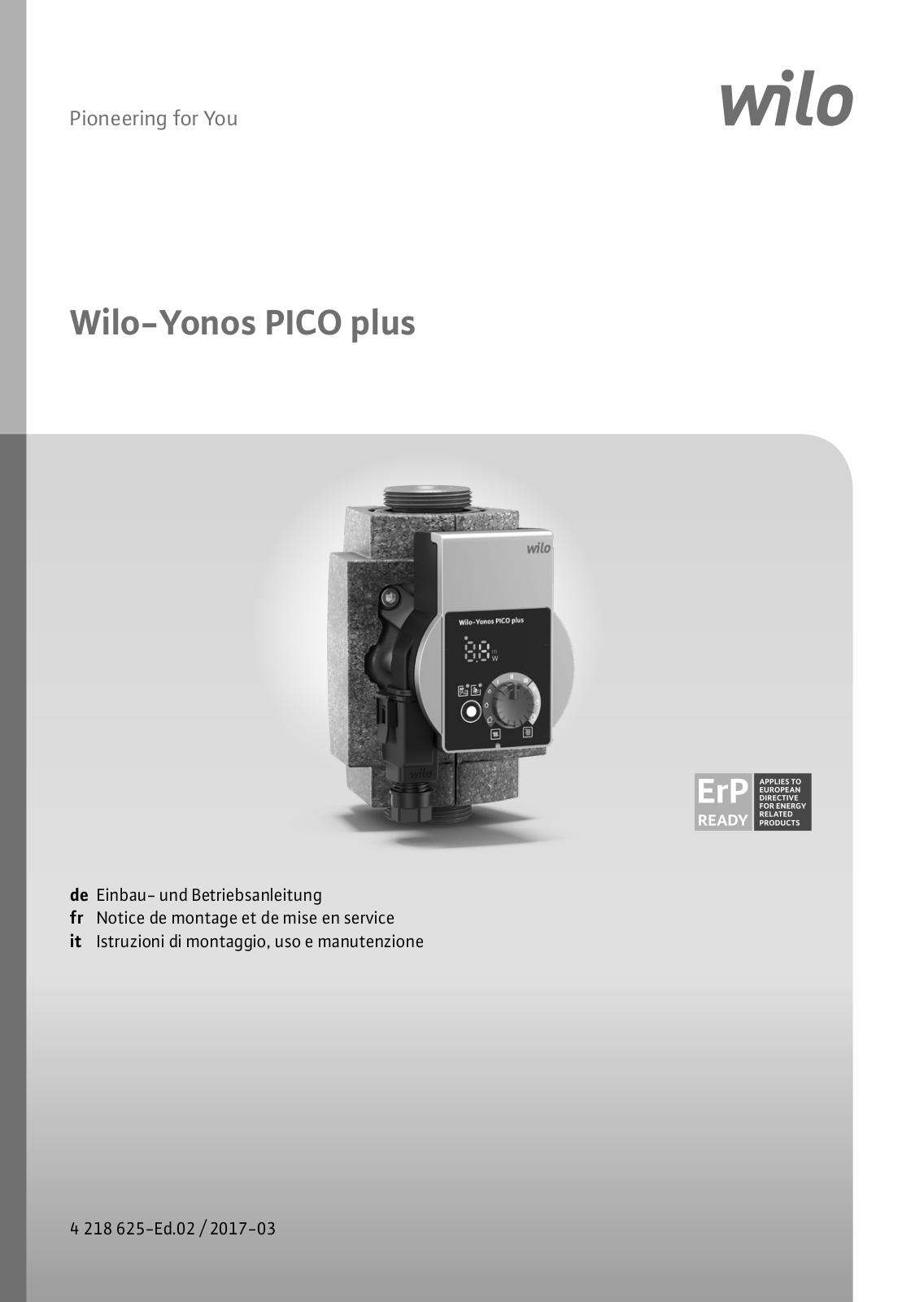 Wilo Yonos PICO plus operation manual