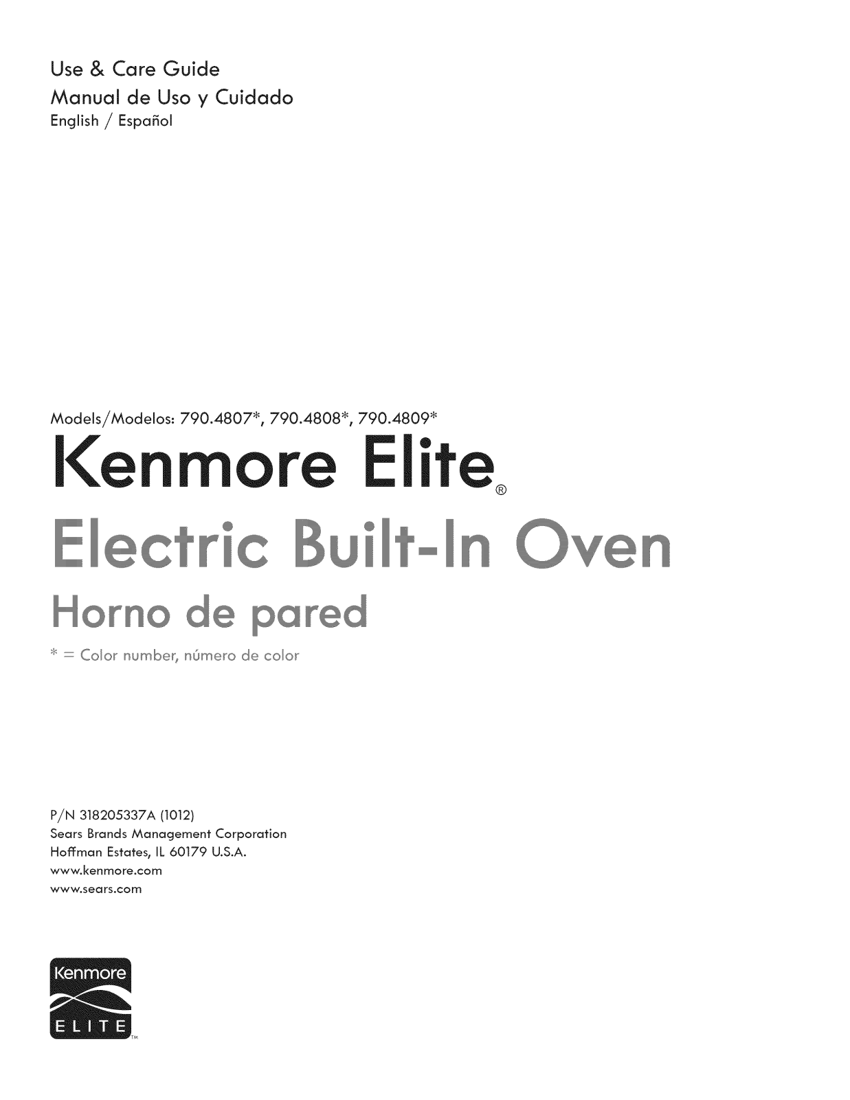 Kenmore Elite 79048193002, 79048193001 Owner’s Manual