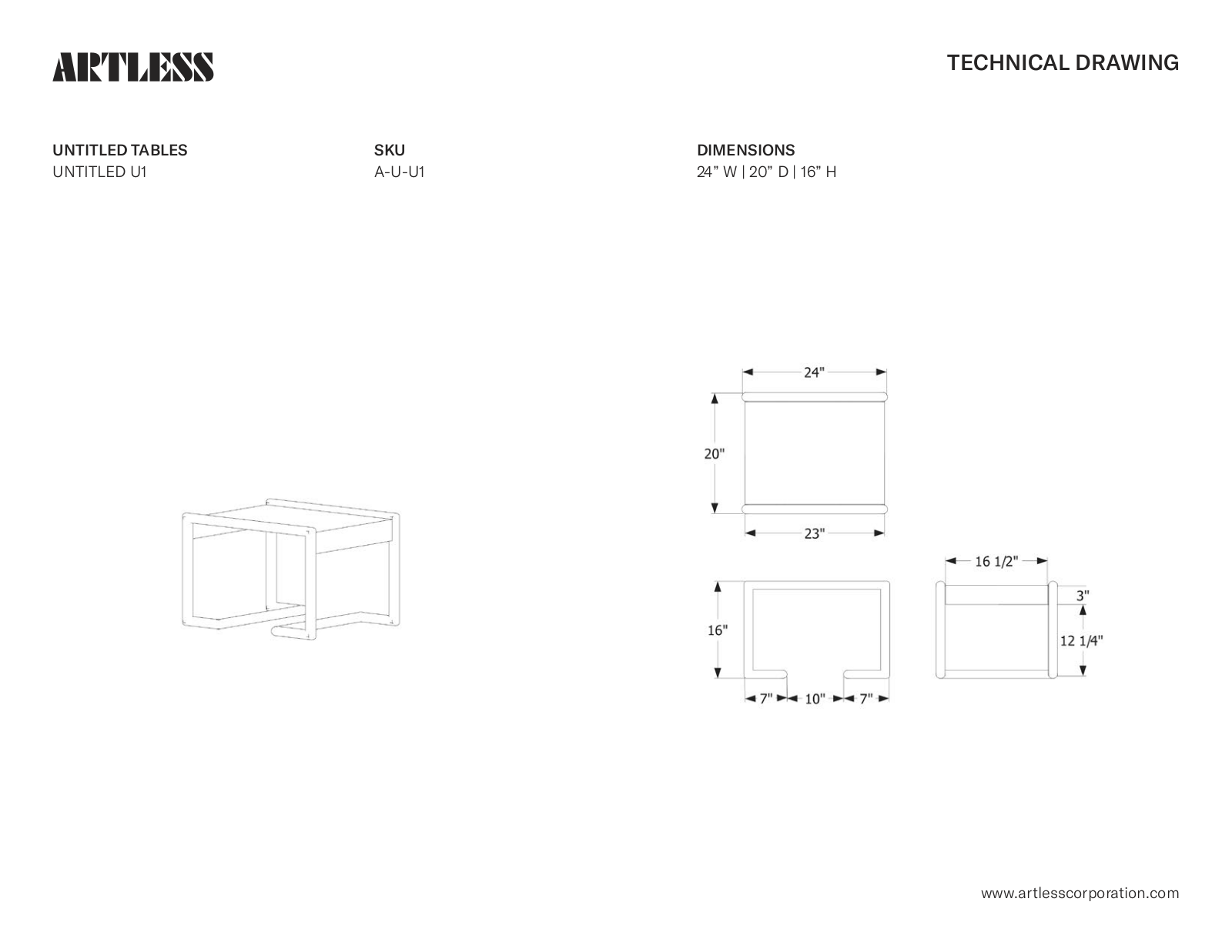 ARTLESS LYS10033 Dimentions - ManualMachine.com