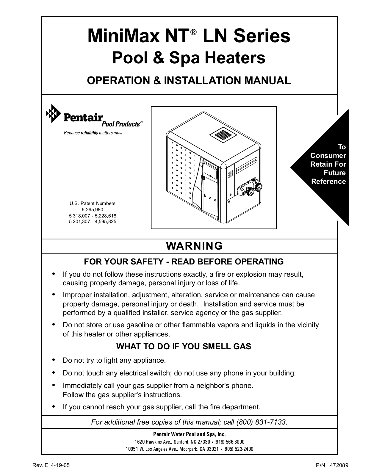 Pentair MiniMax NT LN User Manual