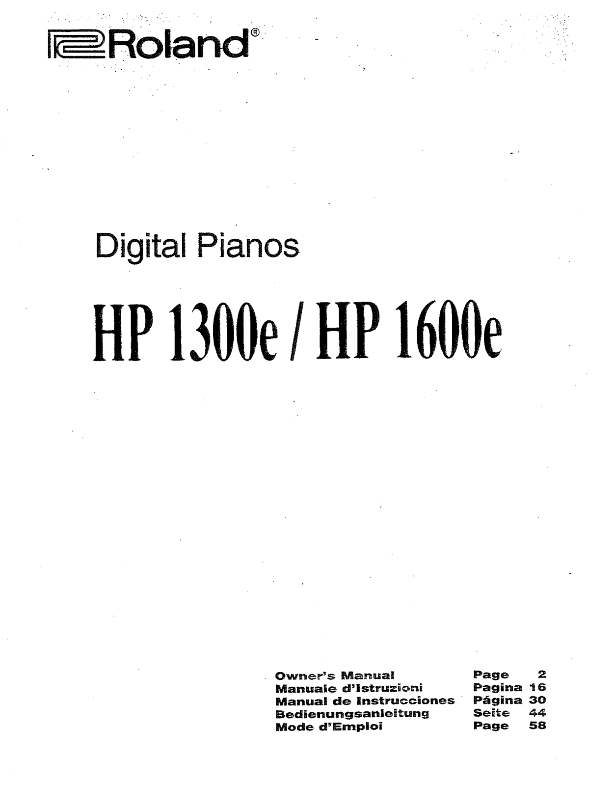 Roland HP 1300, HP 1600 Service Manual