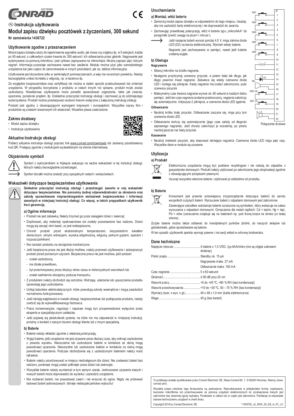 Conrad BRC36 Operation Manual