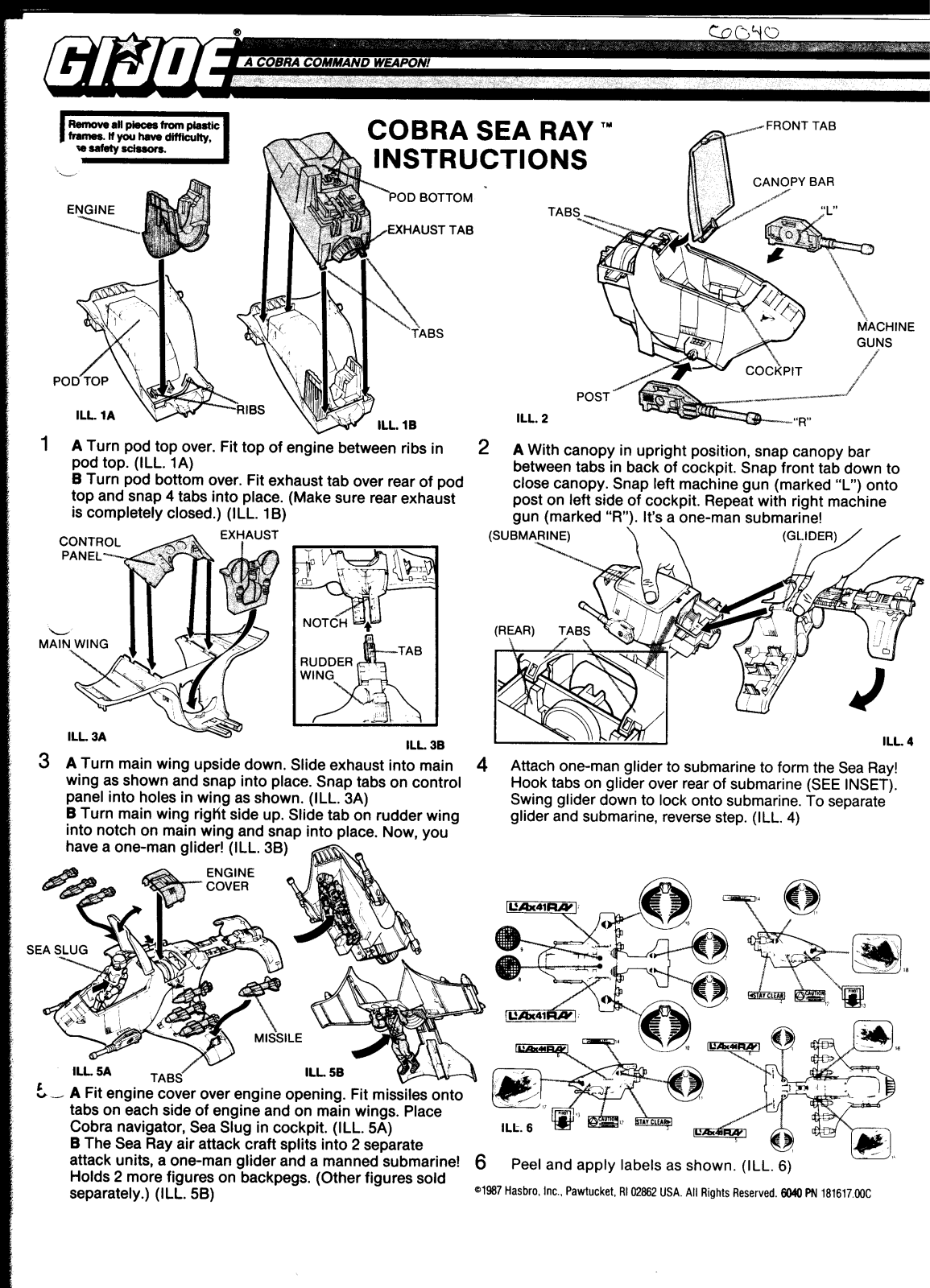 HASBRO GiJoe Cobra SeaRay User Manual