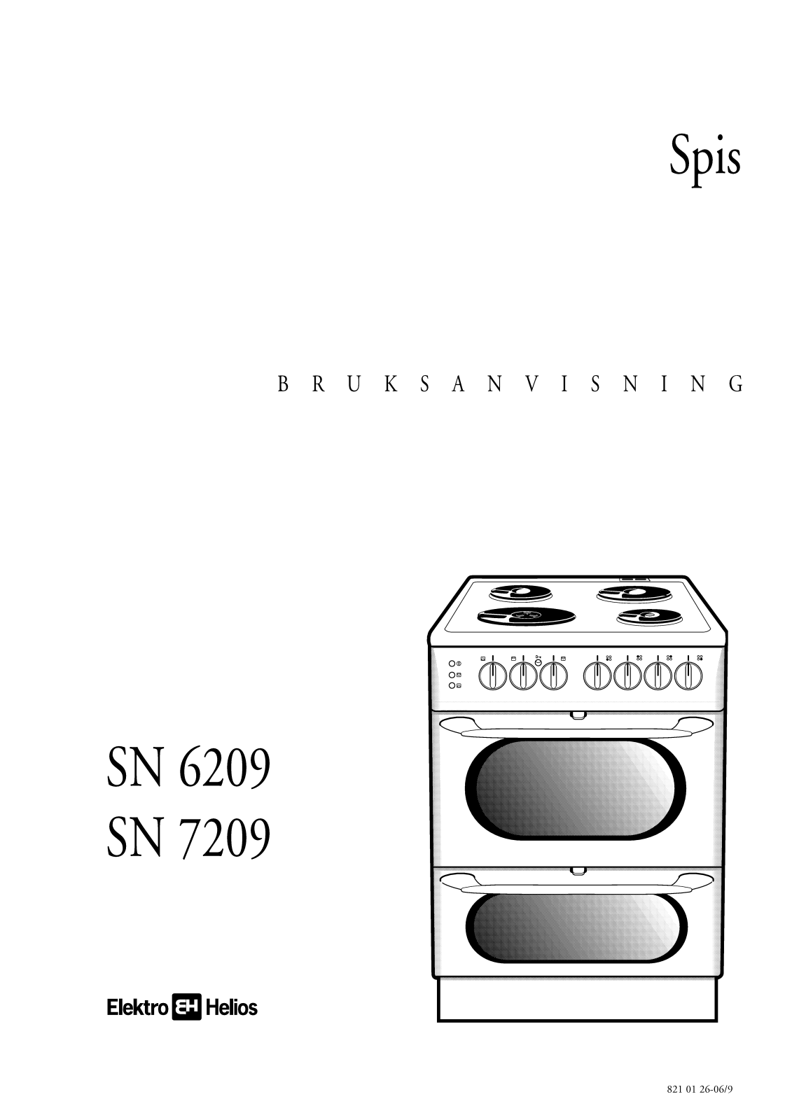 Elektro helios SN7209, SN6209 User Manual