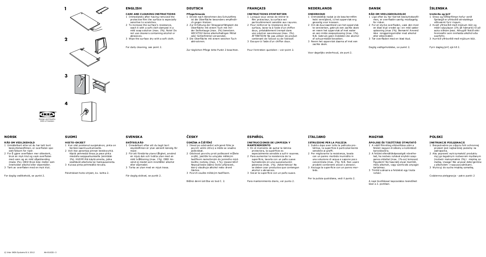 Ikea S99140577, S99139809, S99138616, S99136919, S99128330 User Manual