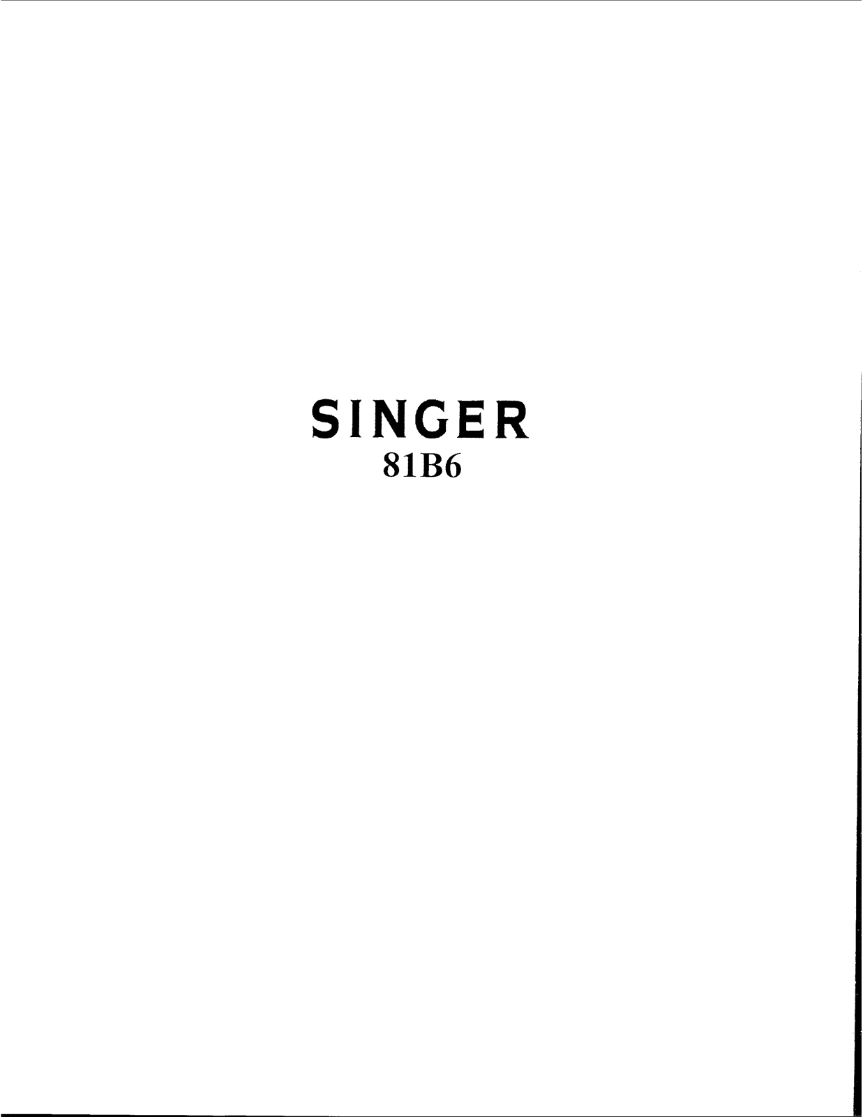 SINGER 81B6 Parts List