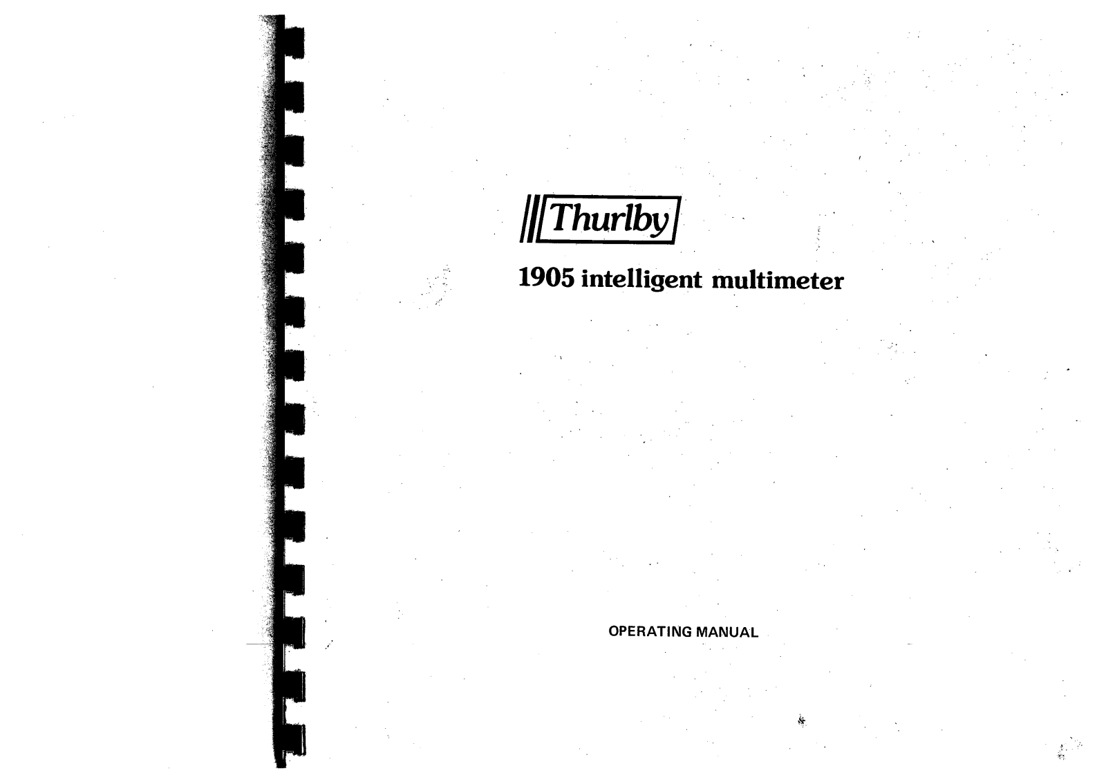 Thurlby Thandar Instruments 1905 User Manual