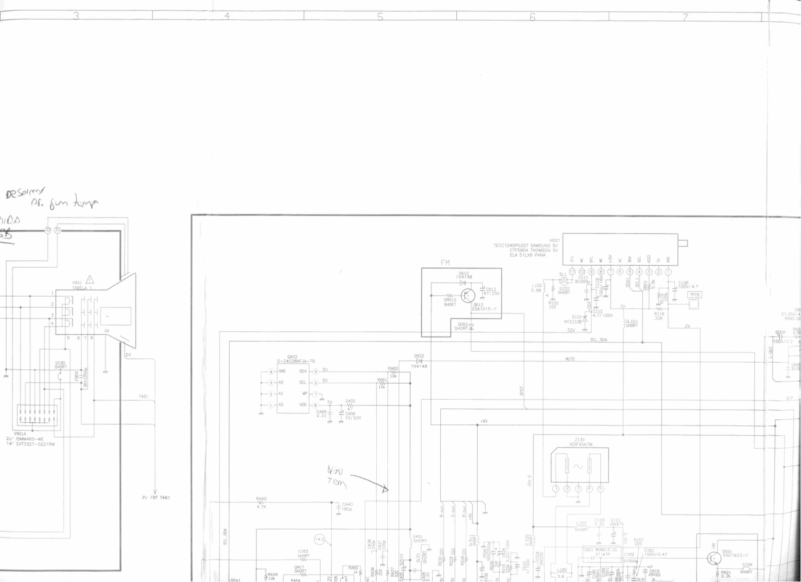 Toshiba TV1491-K-AV, TV2091-K-AV, TV2086-K-MS, TV1495-K-M, TV2095-K-M Diagram