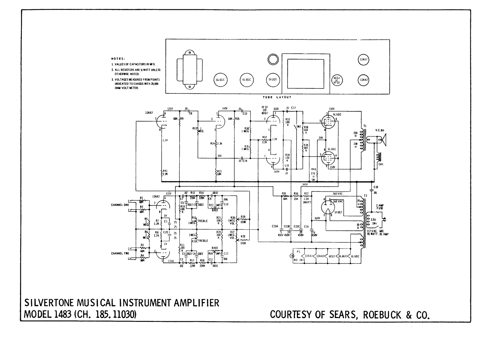 Silvertone 1483 schematic