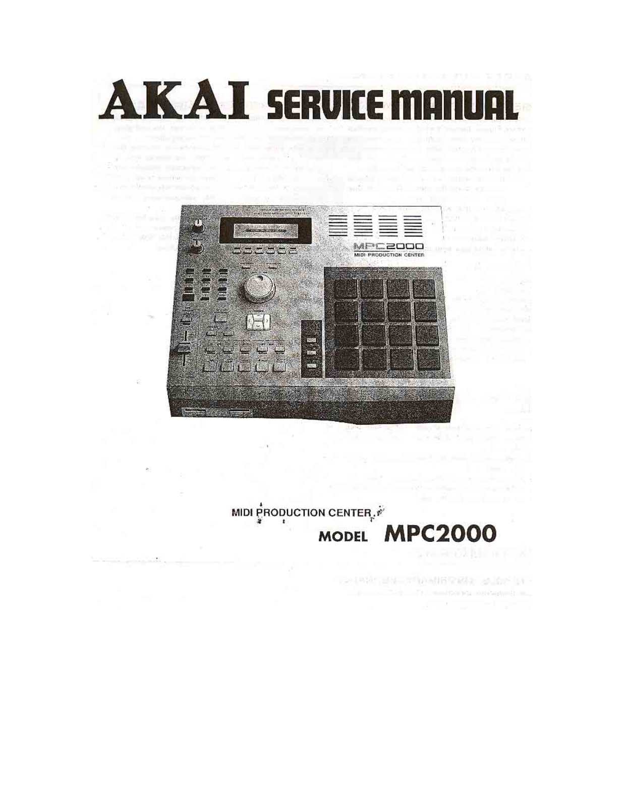 Akai MPC-2000 Service manual