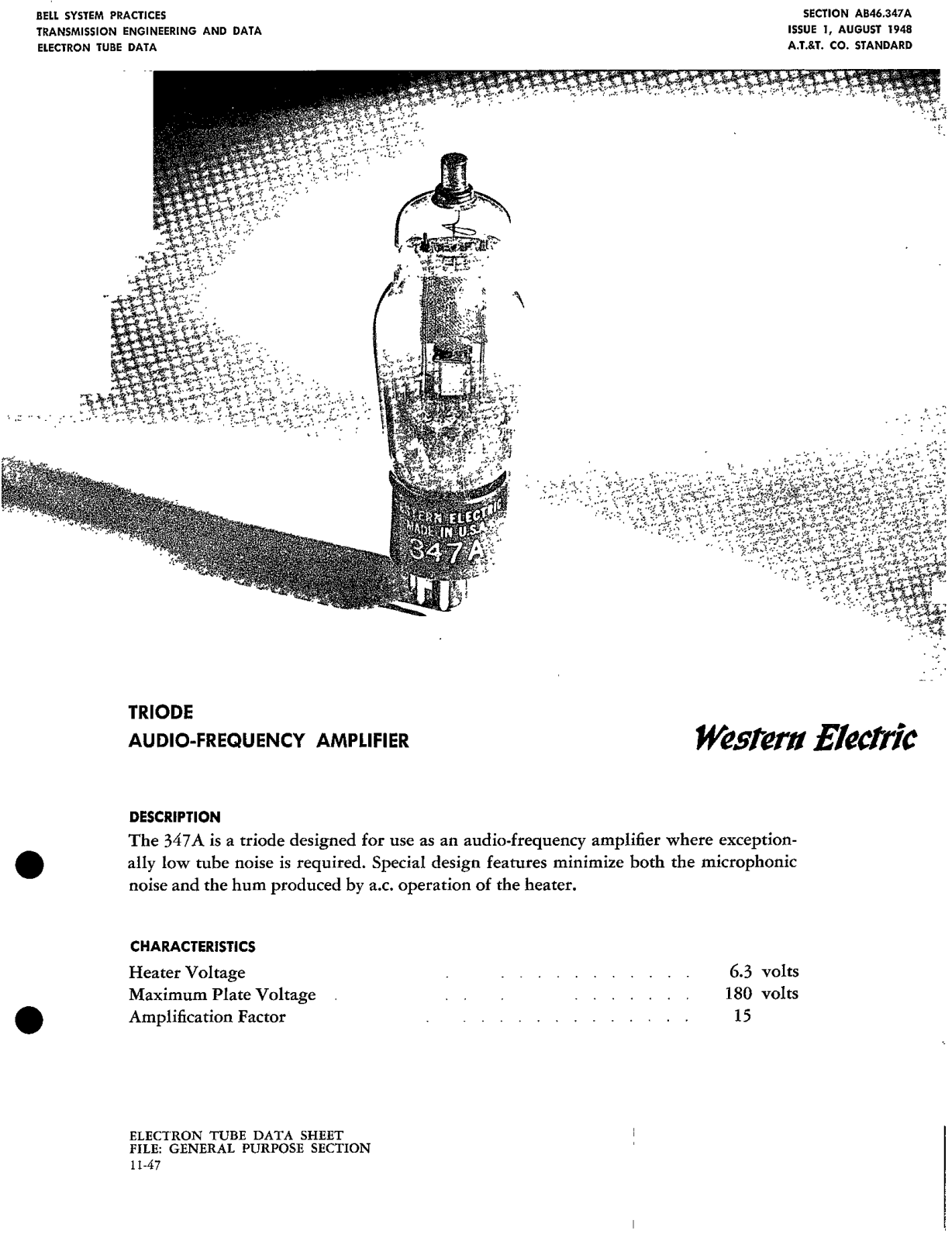 Western Electric 347-A Brochure