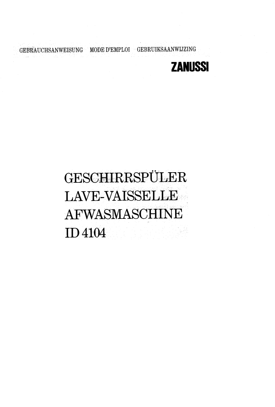 Zanussi ID4104 User Manual