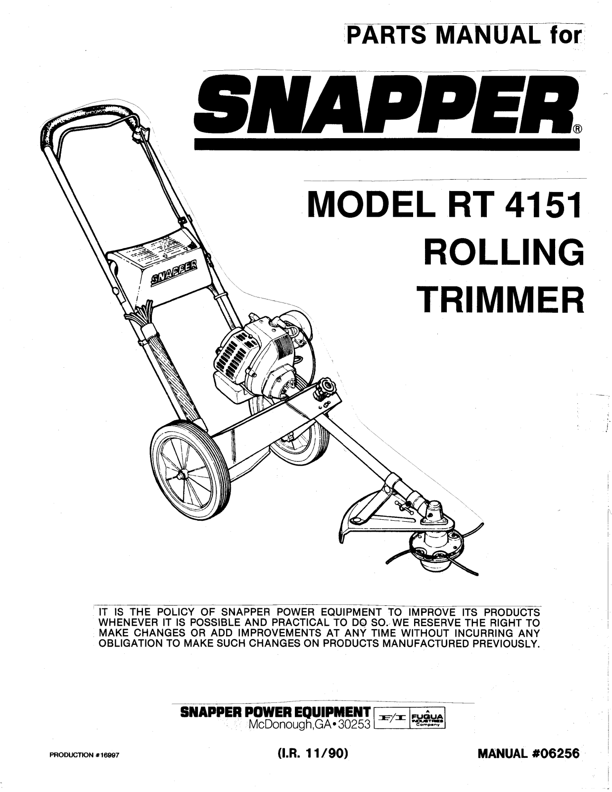 Snapper RT 4151 User Manual