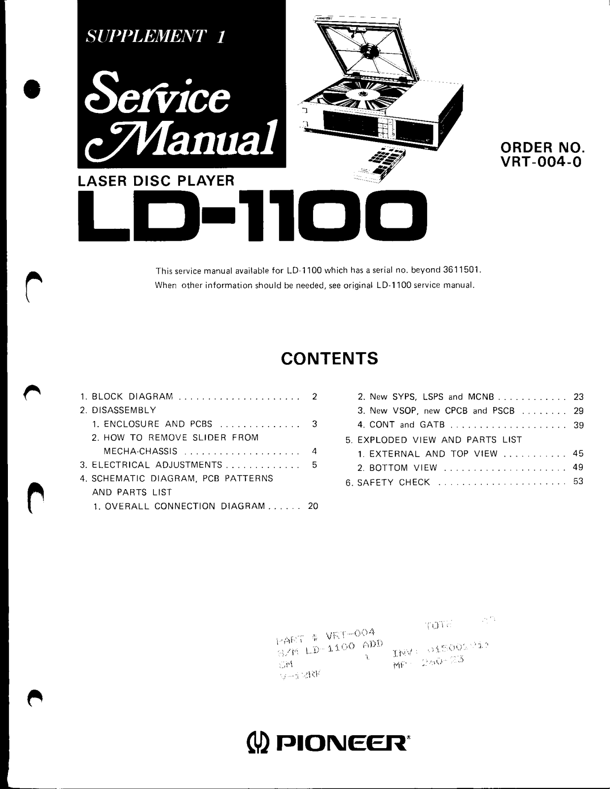 Pioneer LD-1100 User Manual