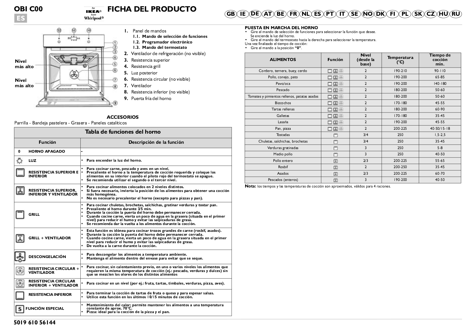 Whirlpool ARC 0100, TT13, ARL 622/G, ARC 0100/S, ART 202/G-T INSTRUCTION FOR USE