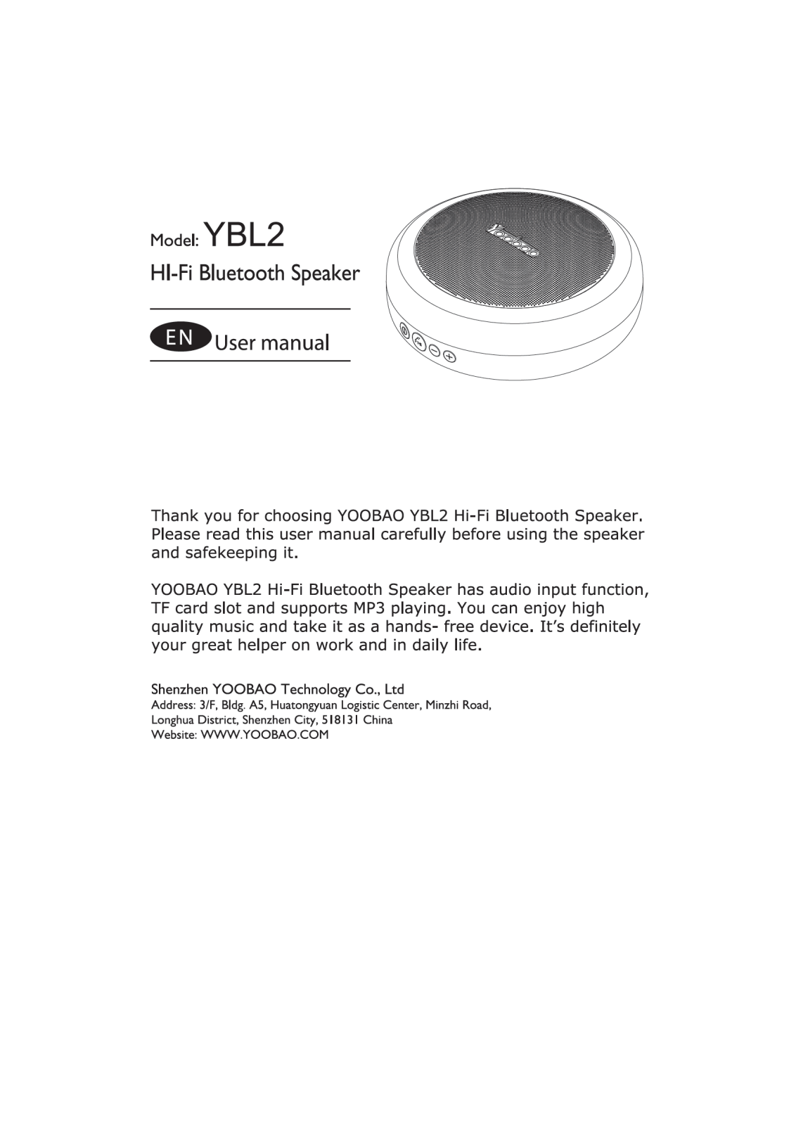 YOOBAO Technology YBL2 User Manual