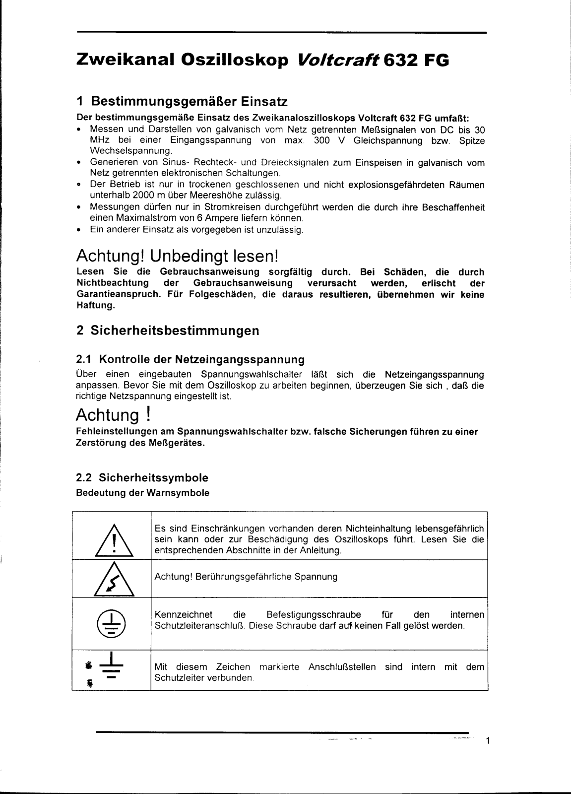 VOLTCRAFT 632 FG User guide