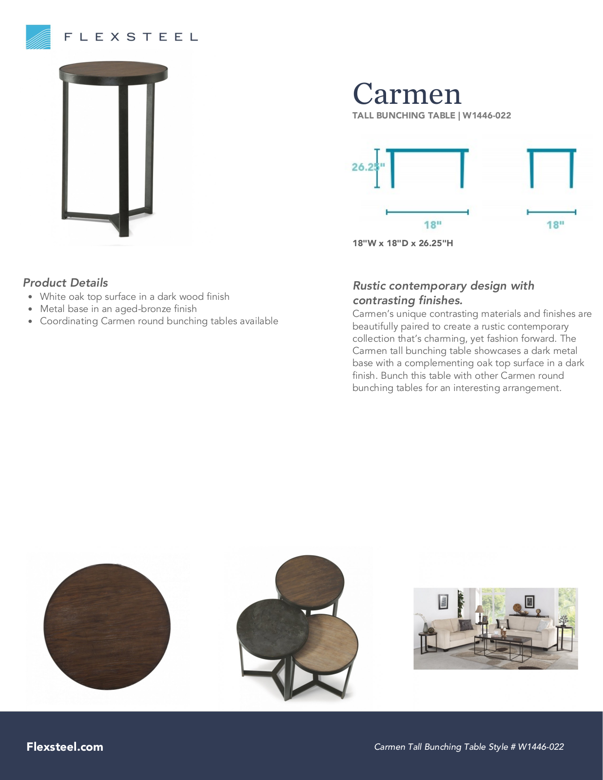 Flexsteel W1446-022 Specification Sheet