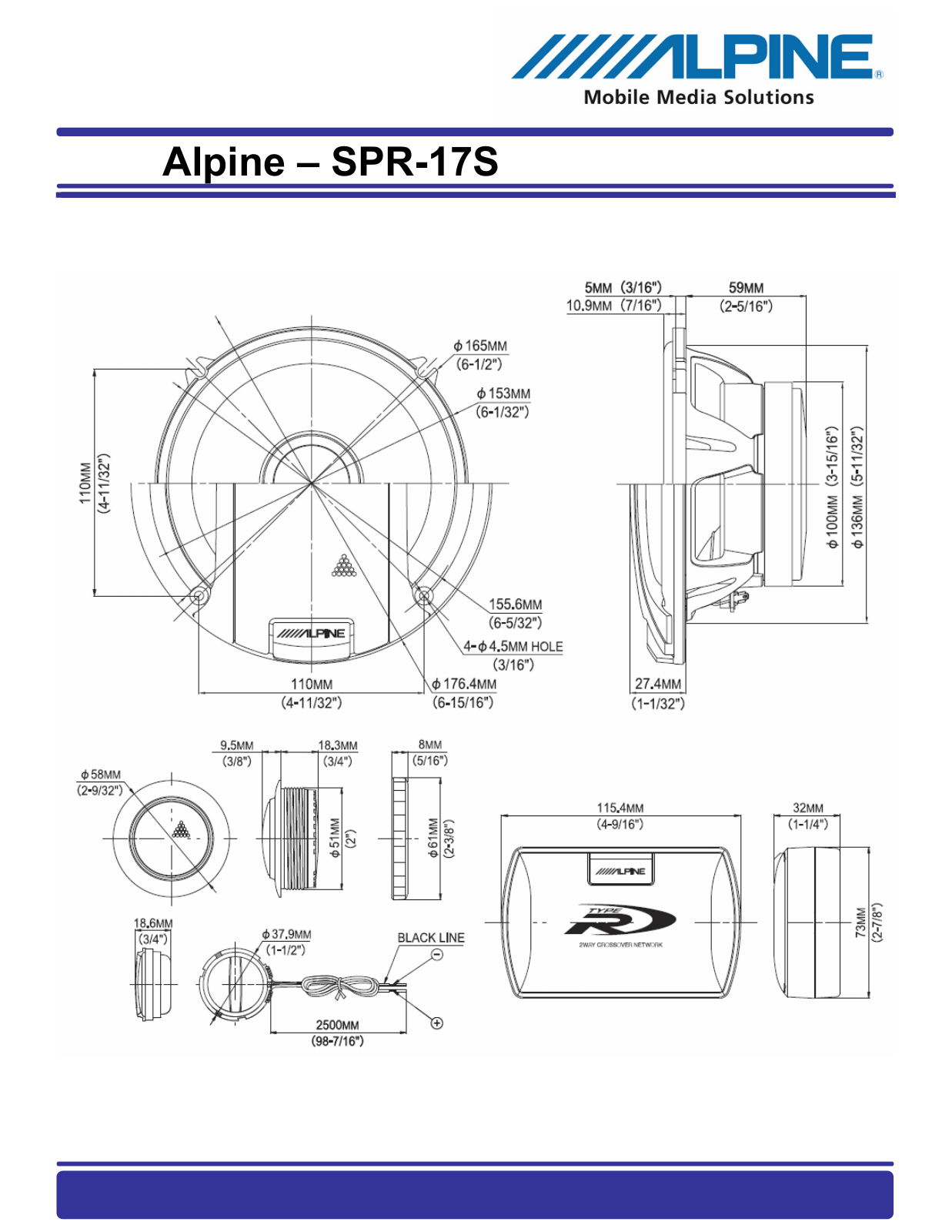 Alpine SPR-17S User Manual