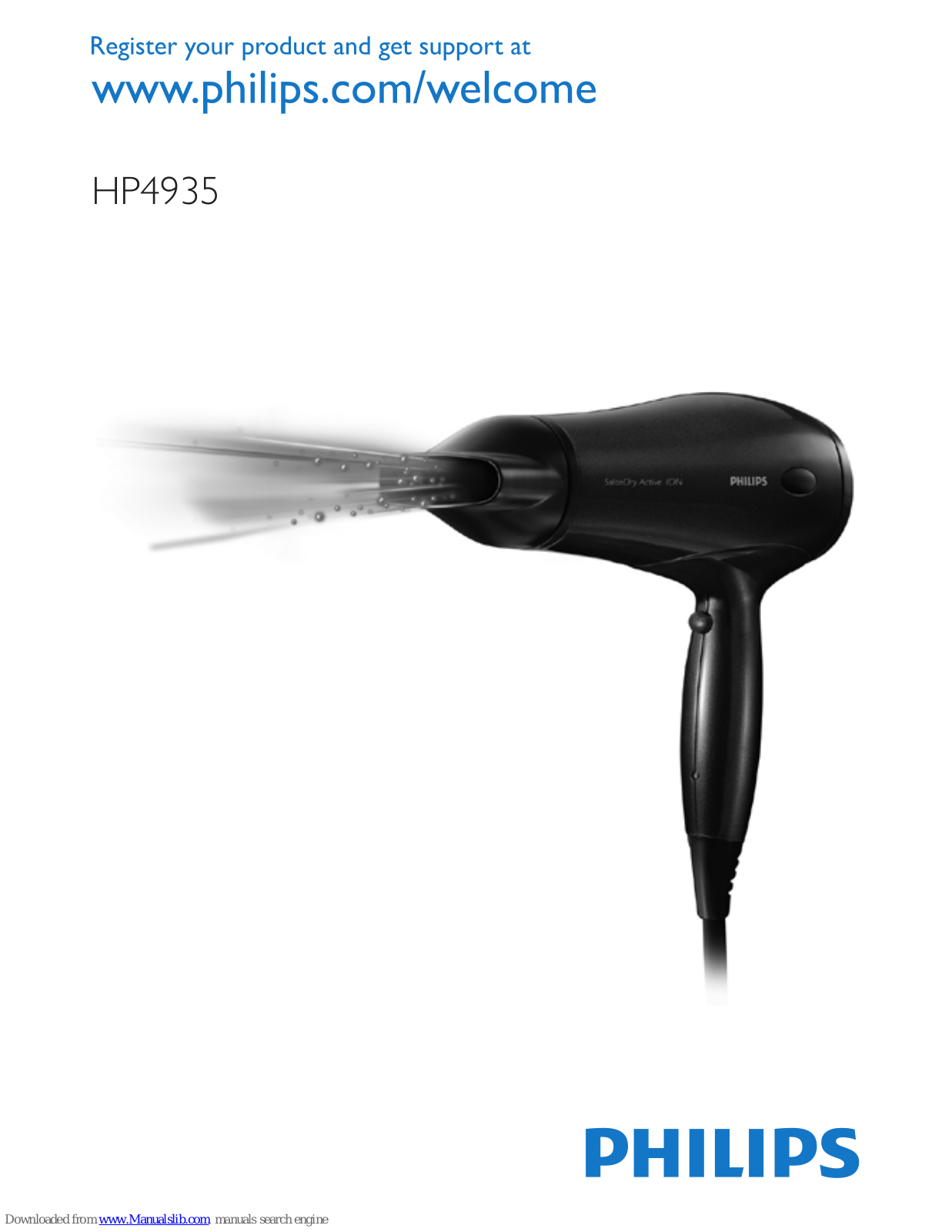 Philips HP4935/01, SalonDry Active Ion HP4935 User Manual