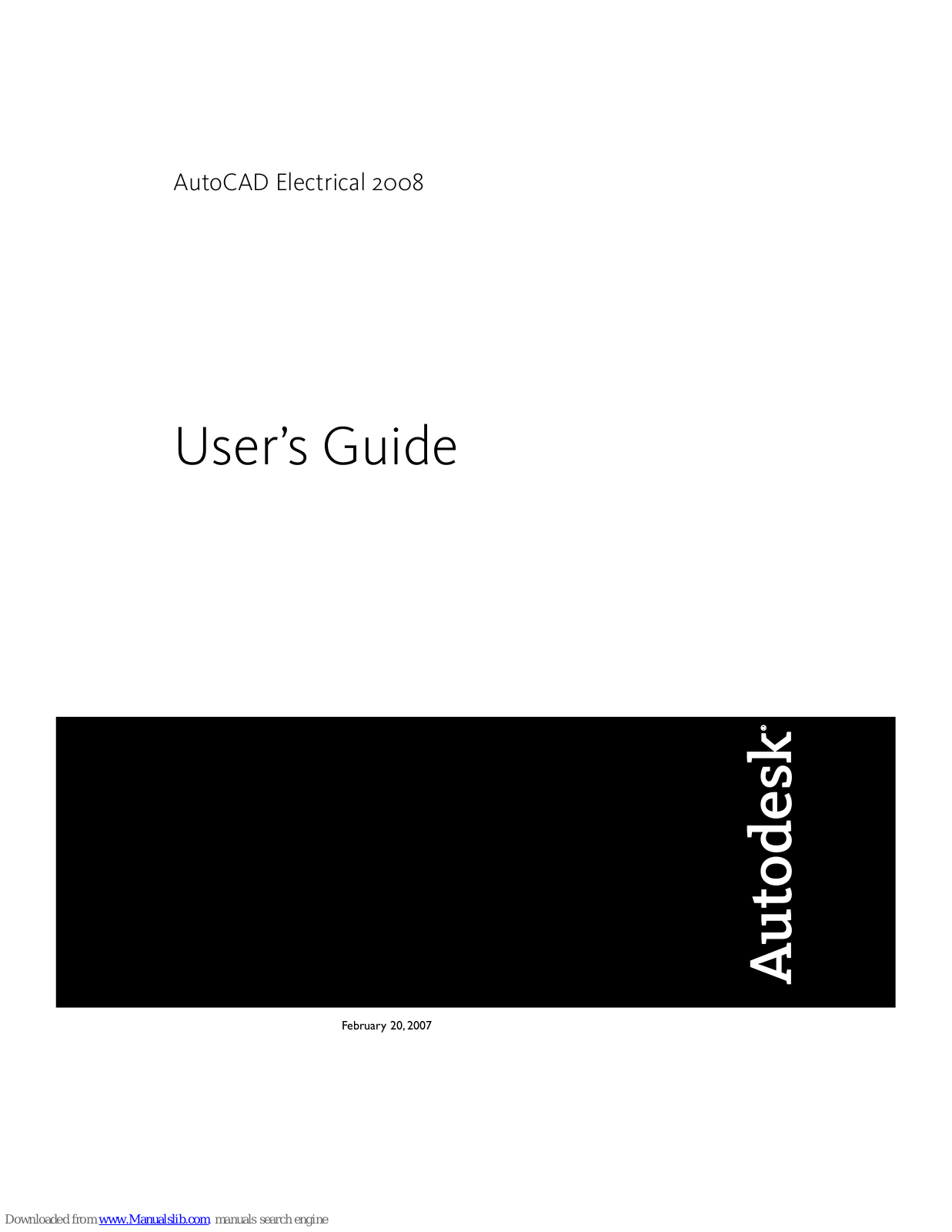 Autodesk 22505-051400-9000 - AutoCAD Electrical 2008, AutoCAD Electrical 2008 User Manual