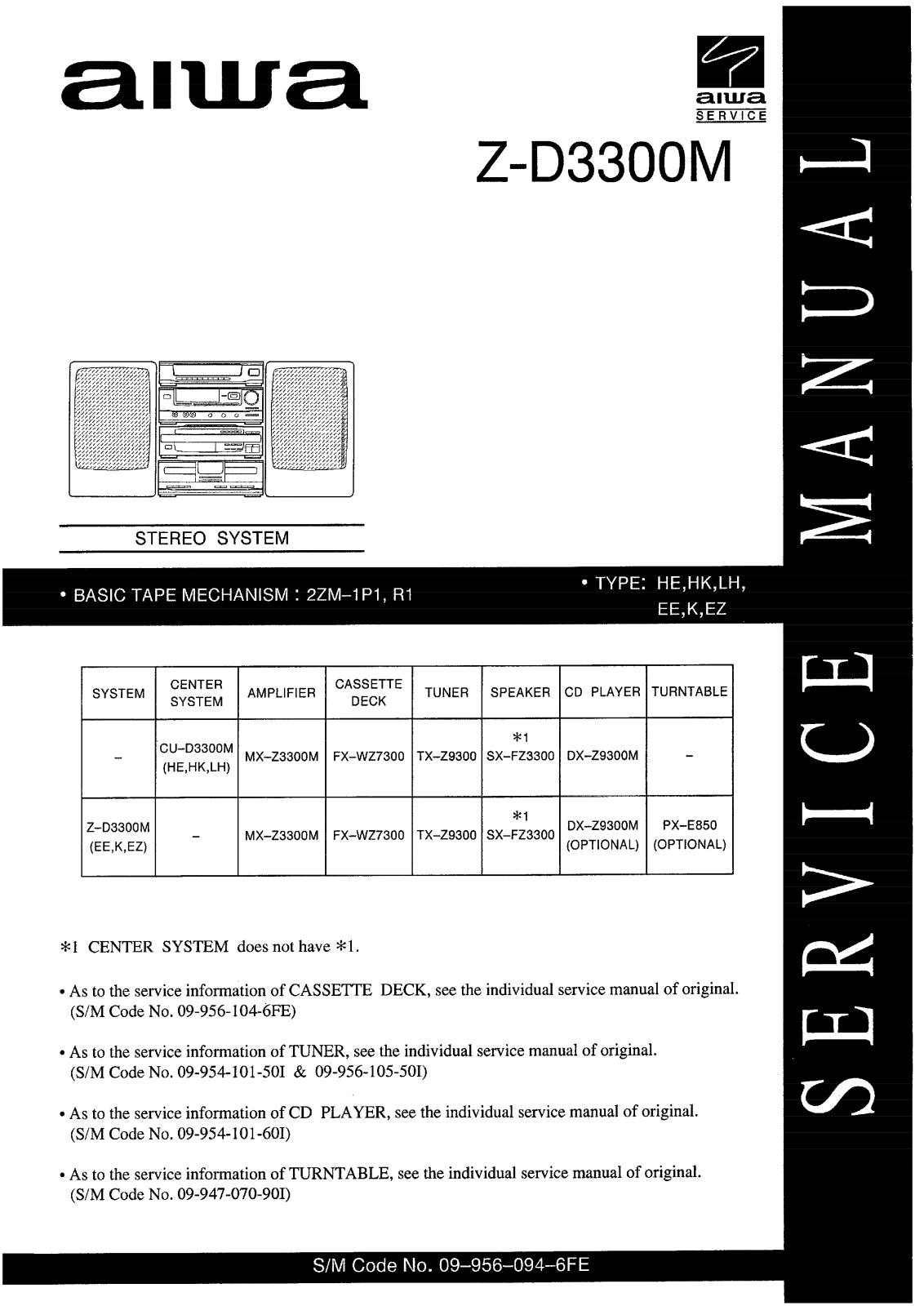 Aiwa Z-D3300M User Manual
