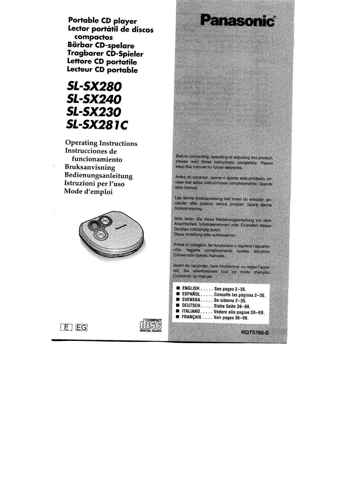 PANASONIC SL-SX240 User Manual