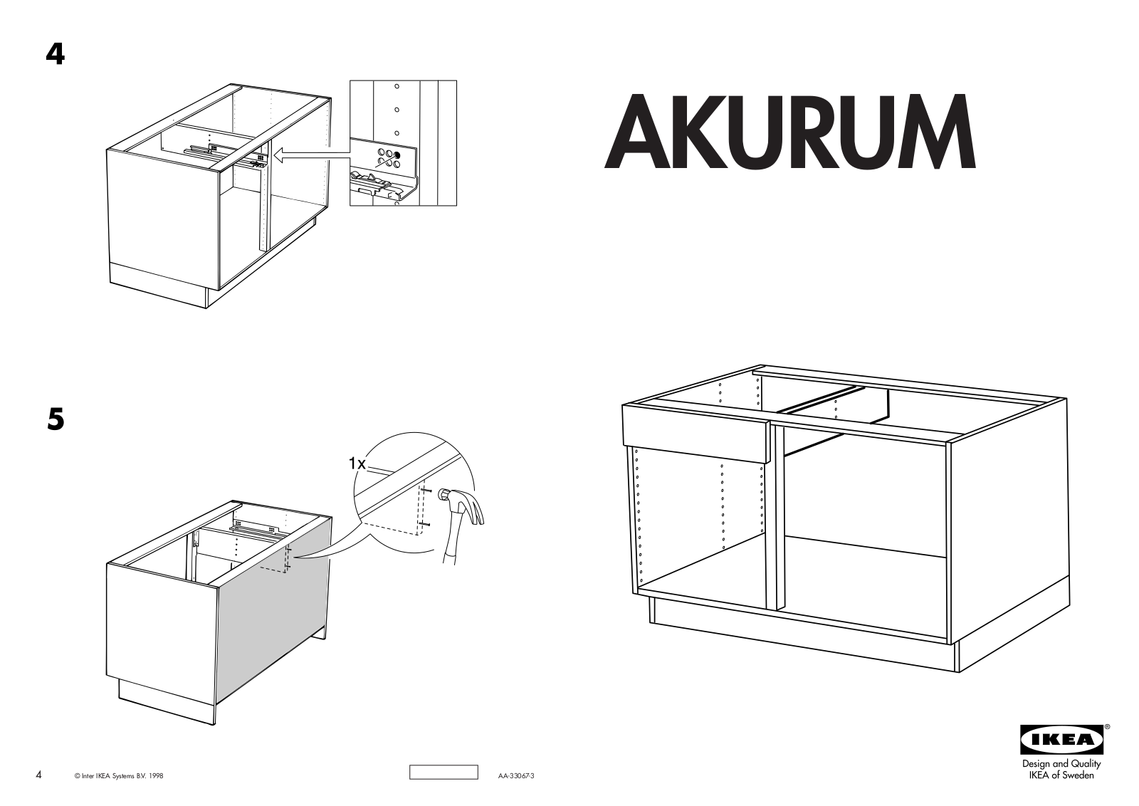 IKEA AKURUM PARTITION DRAWER 49 Assembly Instruction