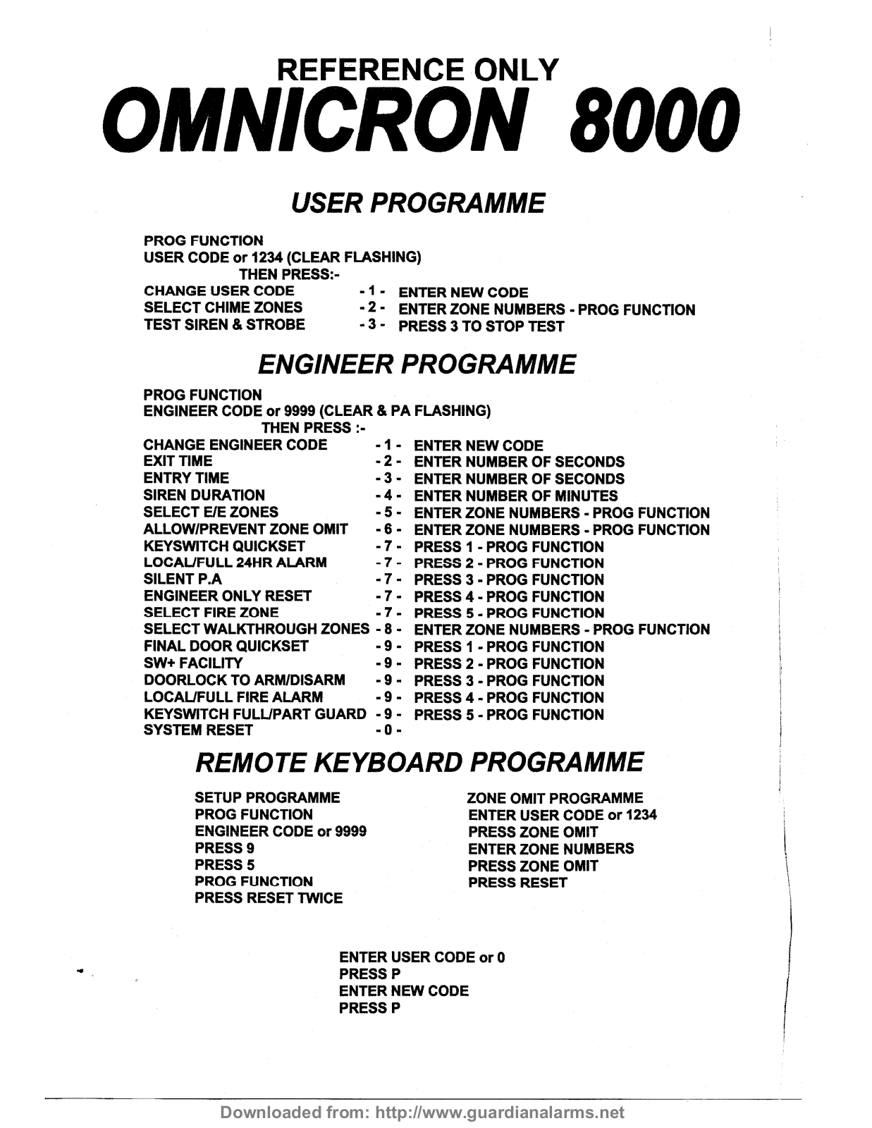 A1 security OMNICRON 8000 QUICK START GUIDE