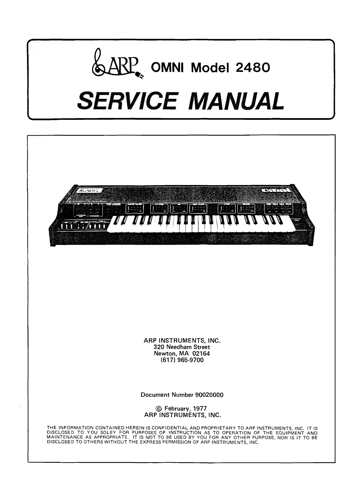 ARP Instruments Omni 2480 Service Manual