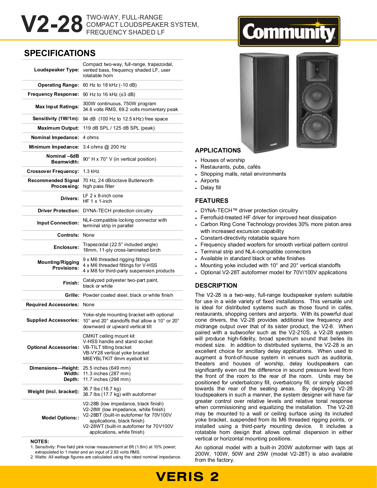 Community V2-28BT User Manual