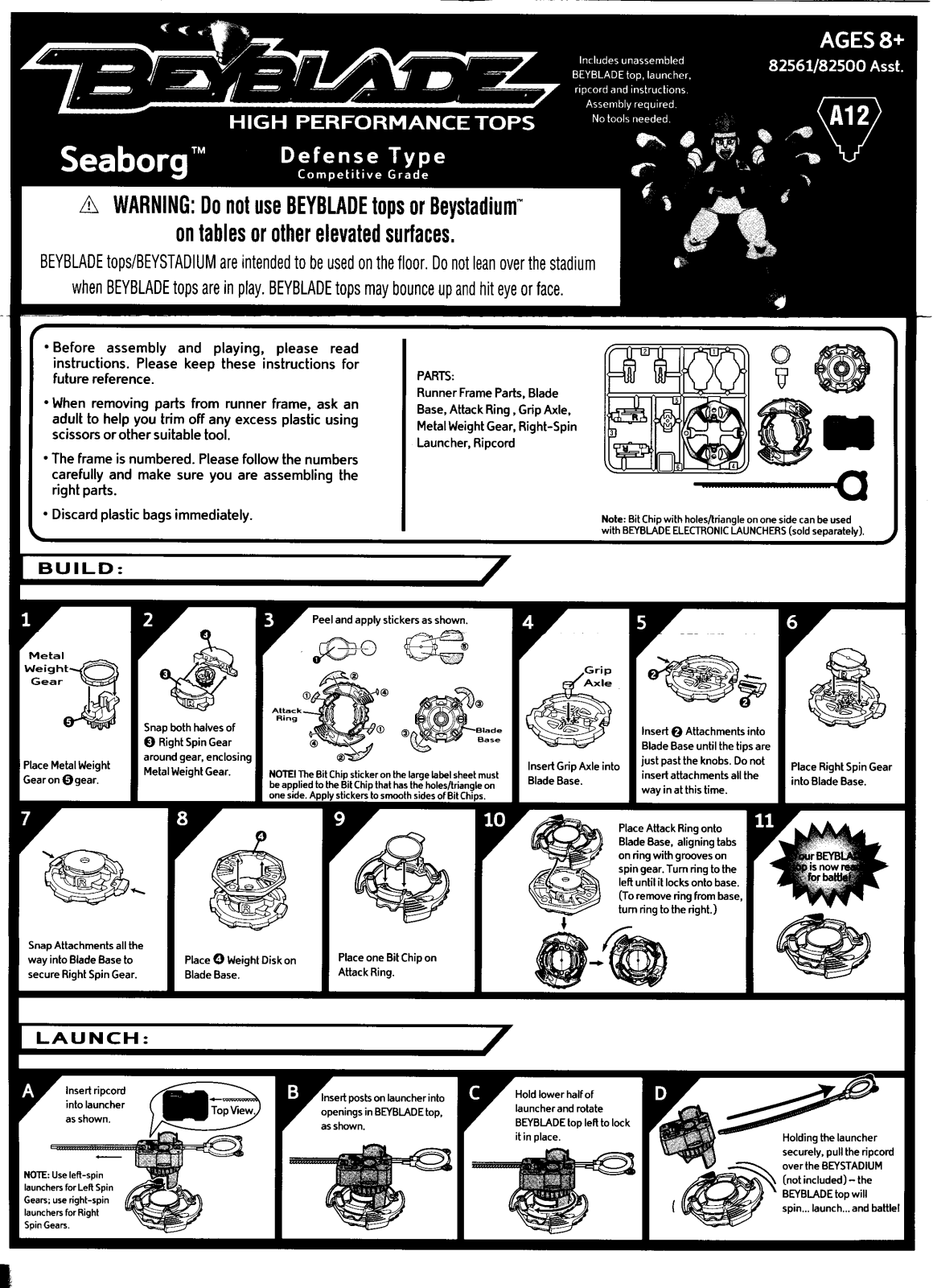 HASBRO Beyblade Seaborg User Manual