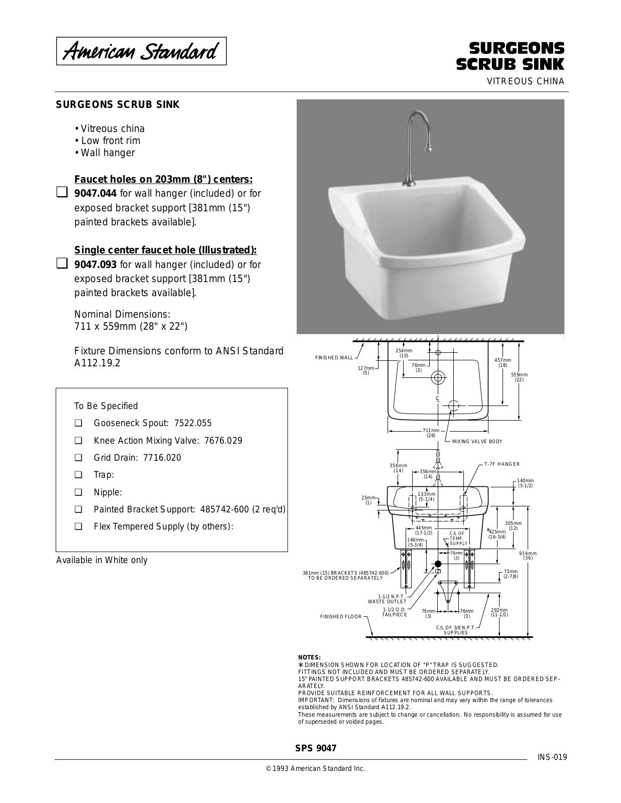 American Standard ASD8967 Spec Sheet - ManualMachine.com