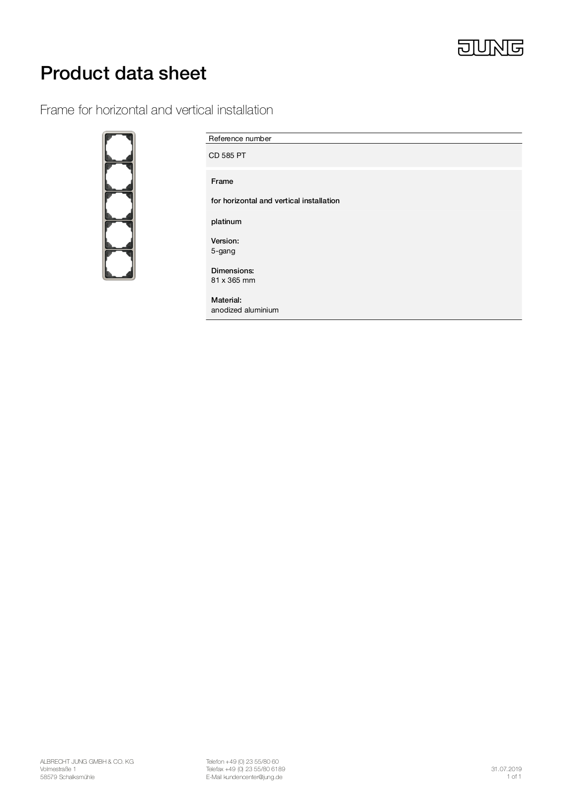 Jung CD 585 PT User Manual