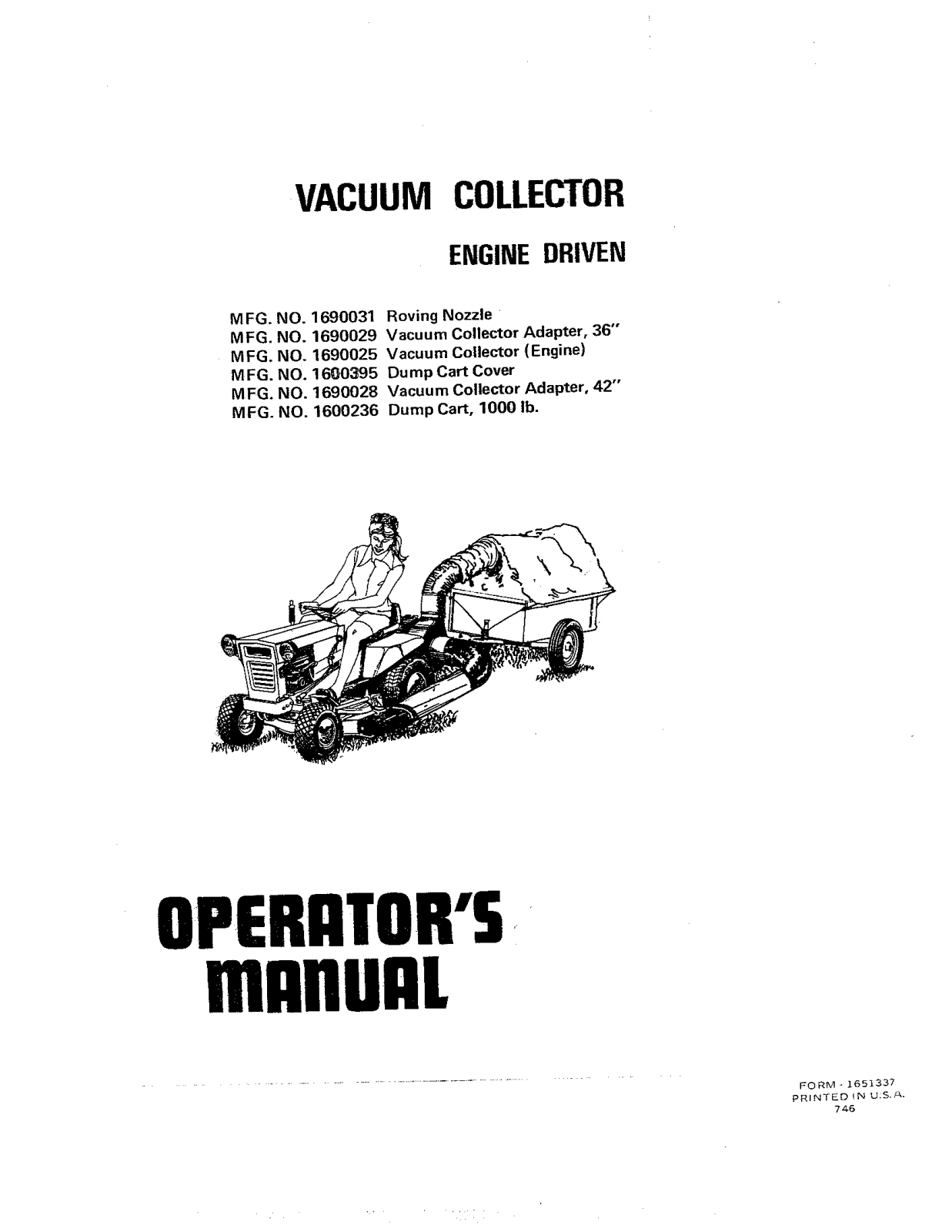 Snapper 1690028, 1690029, 1690025, 1600395 User Manual