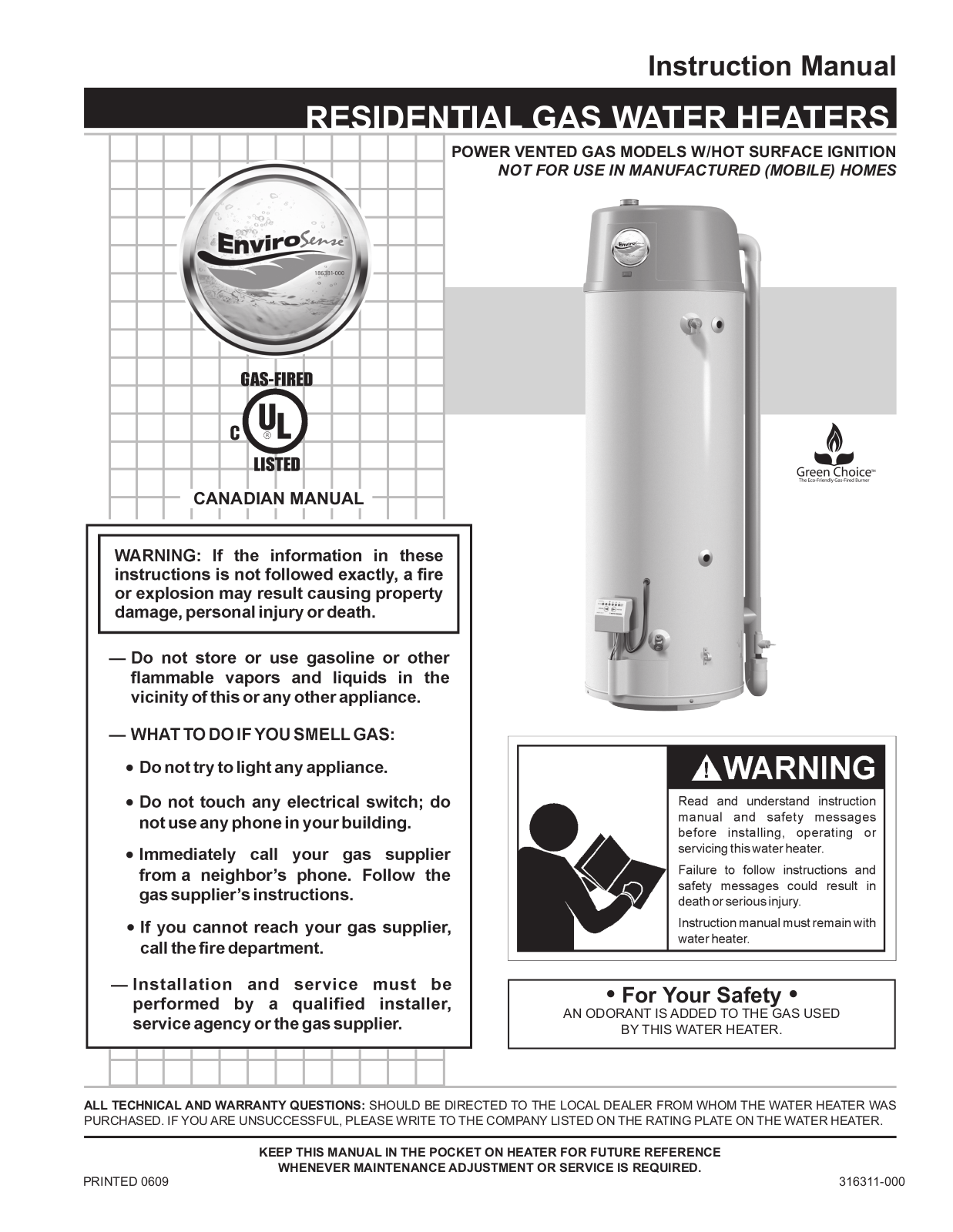 John Wood Envirosense Power Vent User Manual